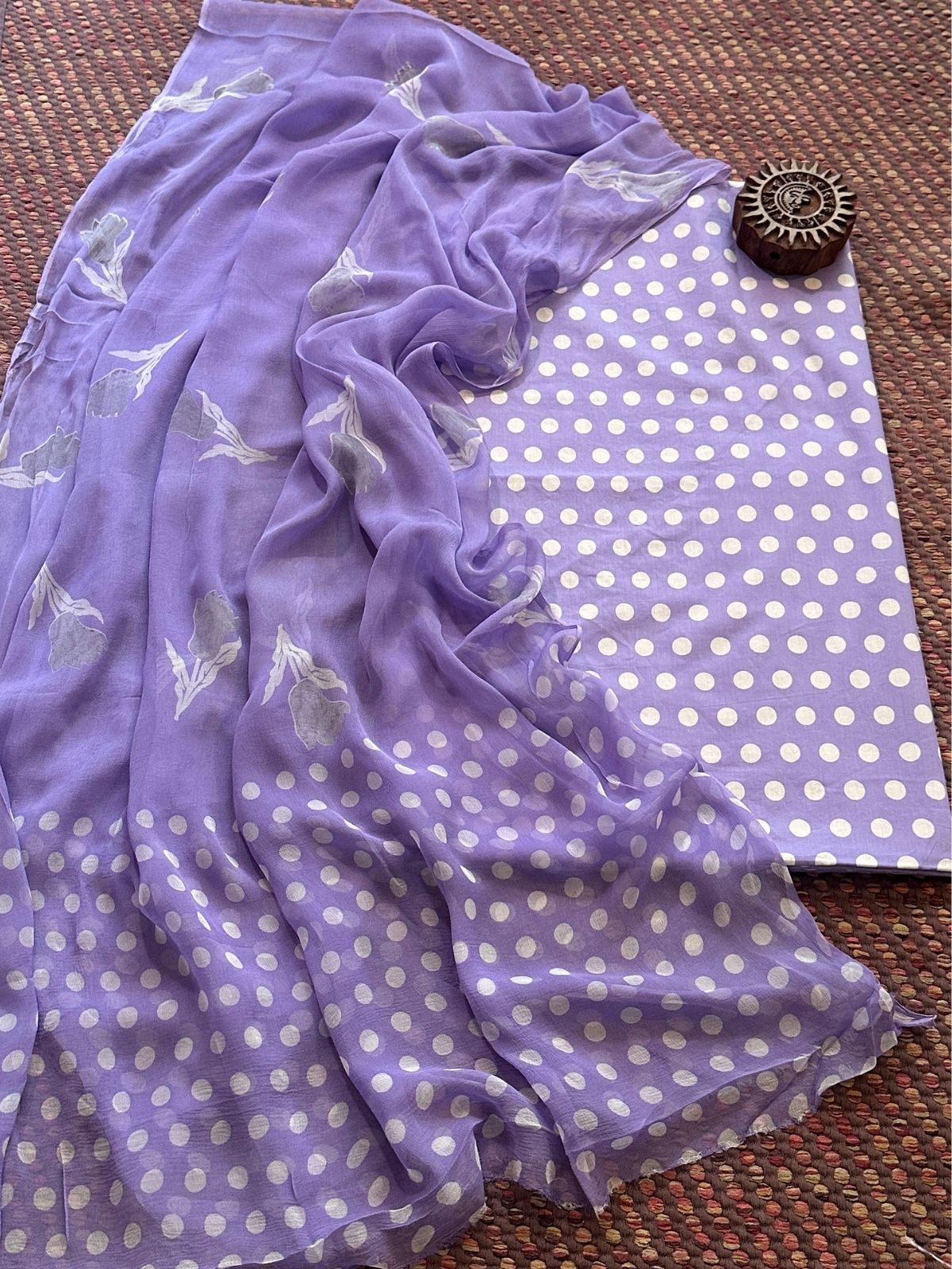 Pure Cotton Unstitched Set with Chiffon Dupatta