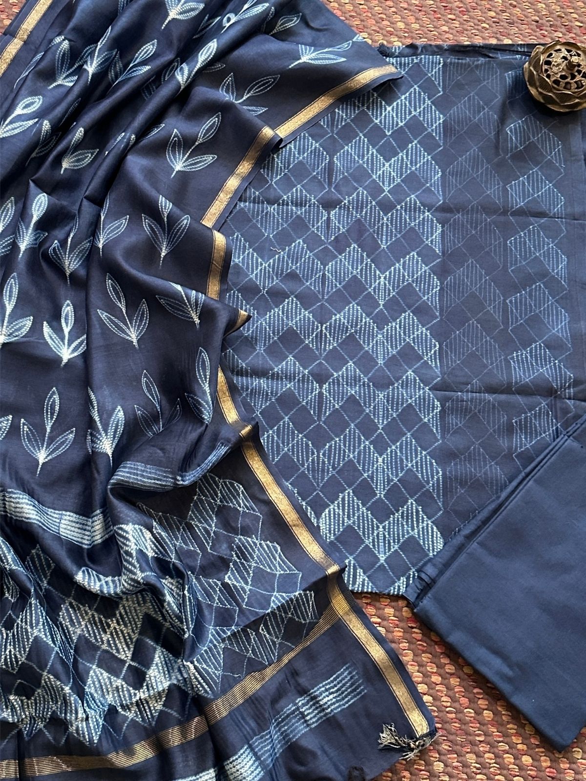 Shibori Maheshwari Silk Set