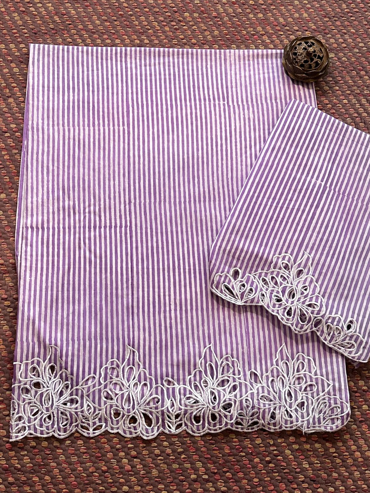 Cutwork Pure Cotton Handblocked Coord Set