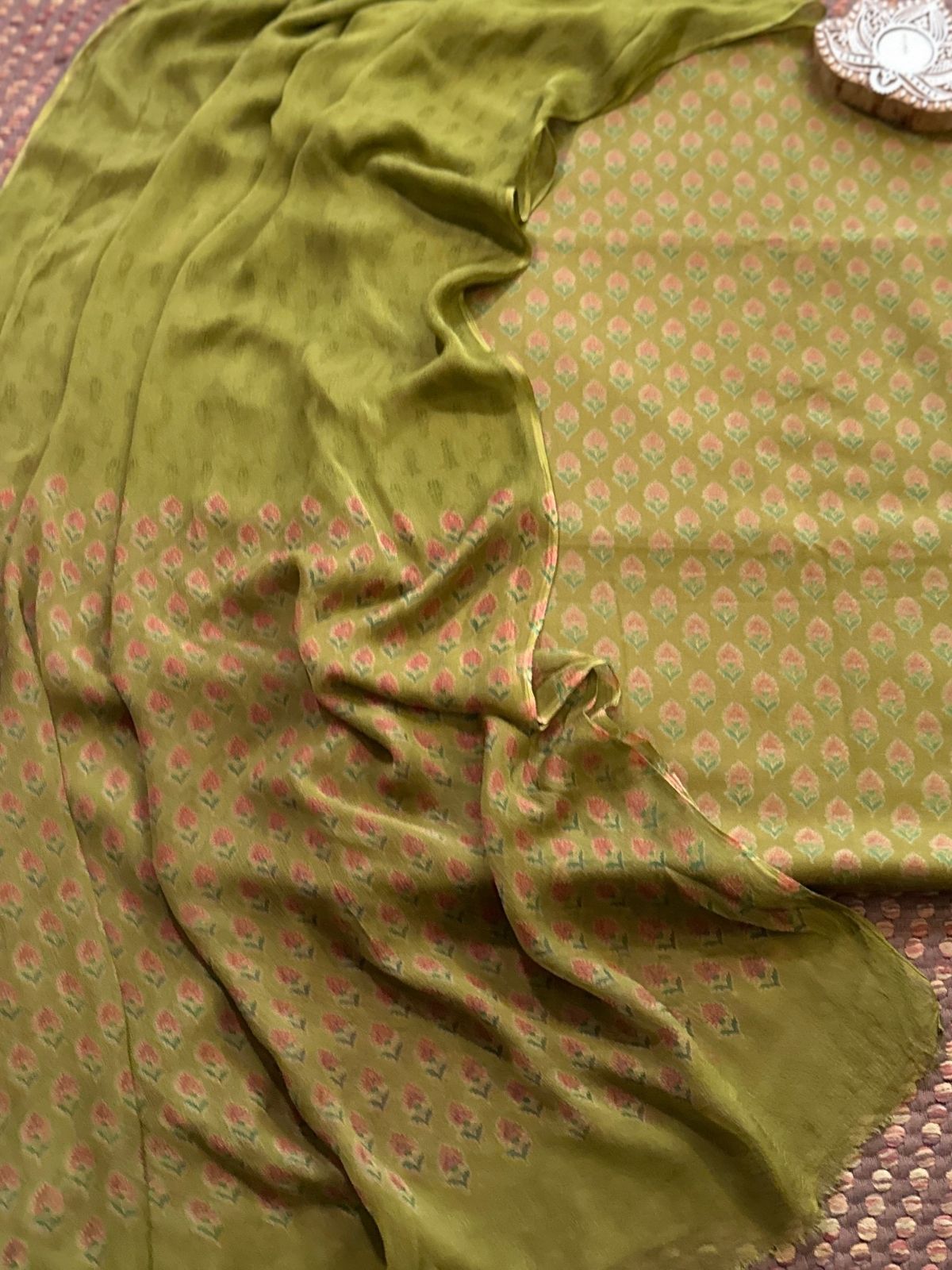 Spun Block Printed Unstitched Set