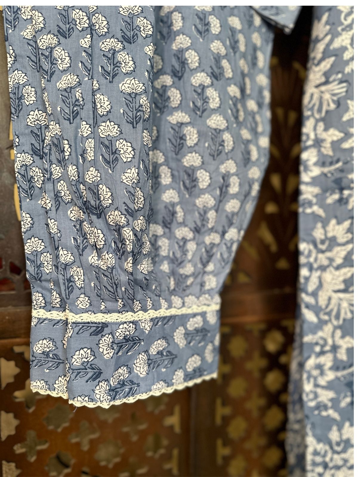 Handblock Cotton Set with Malmal Dupatta