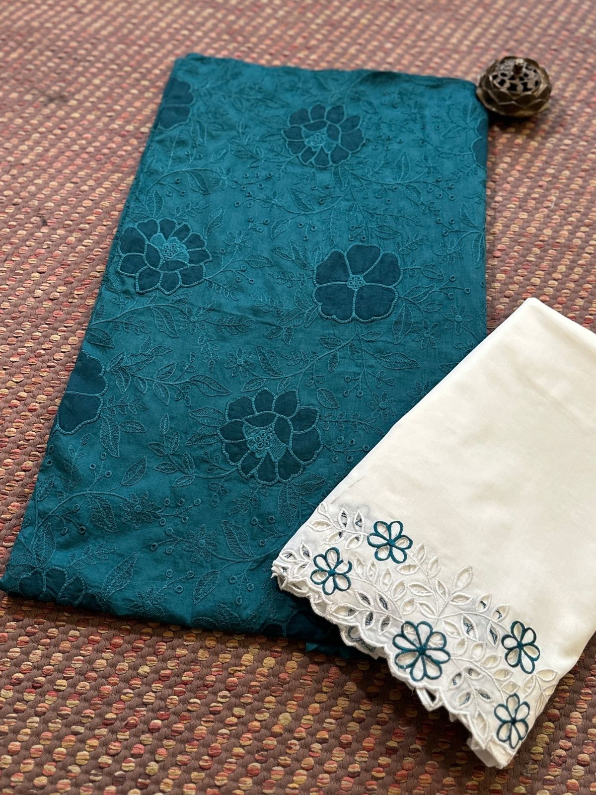 Premium Cotton Embroidered Unstitched Set