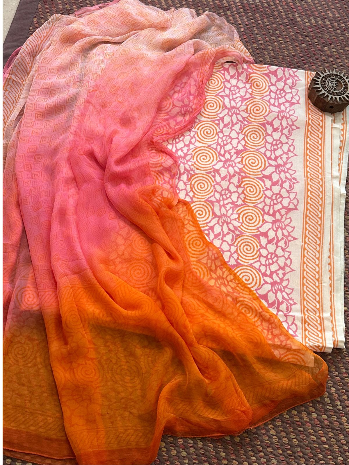Pure Cotton Unstitched Set with pure chiffon Dupatta