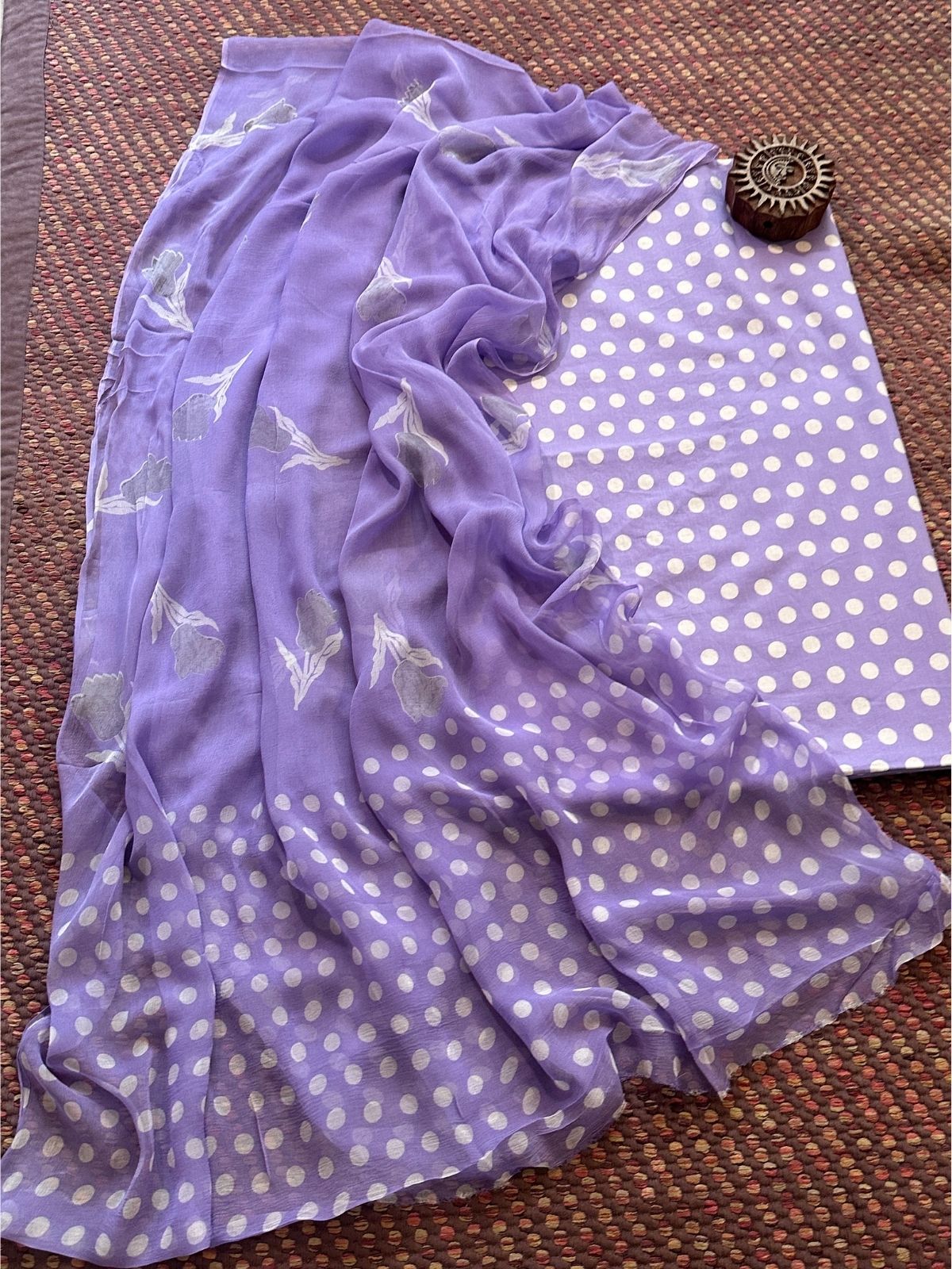 Pure Cotton Unstitched Set with Chiffon Dupatta