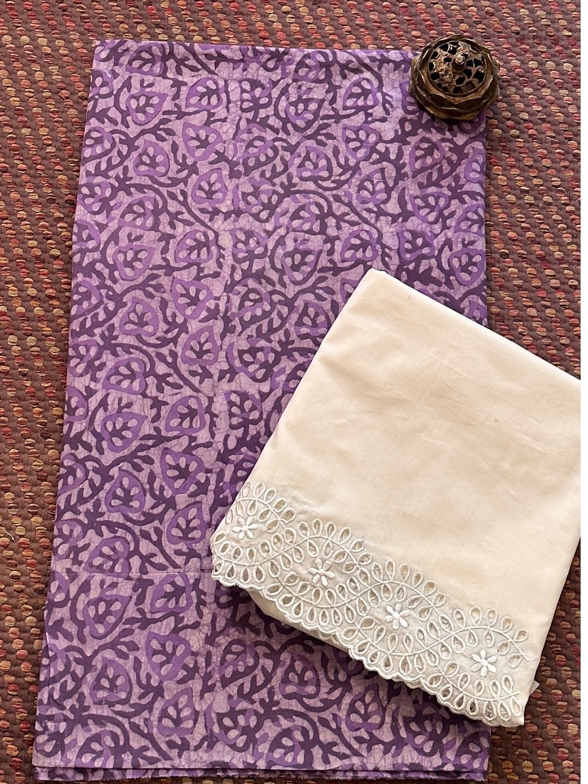 Premium Cotton Embroidered Unstitched Set