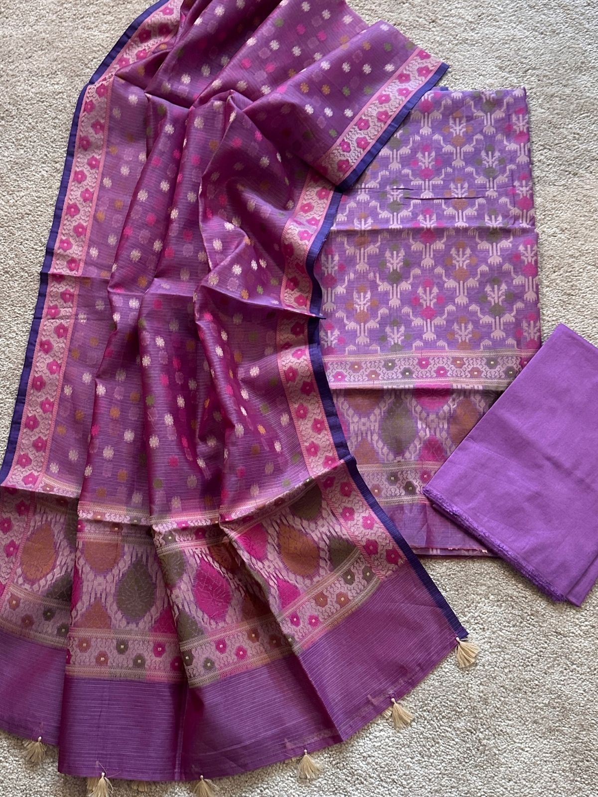 Jamuni- Jamdani Cotton Unstitched Set