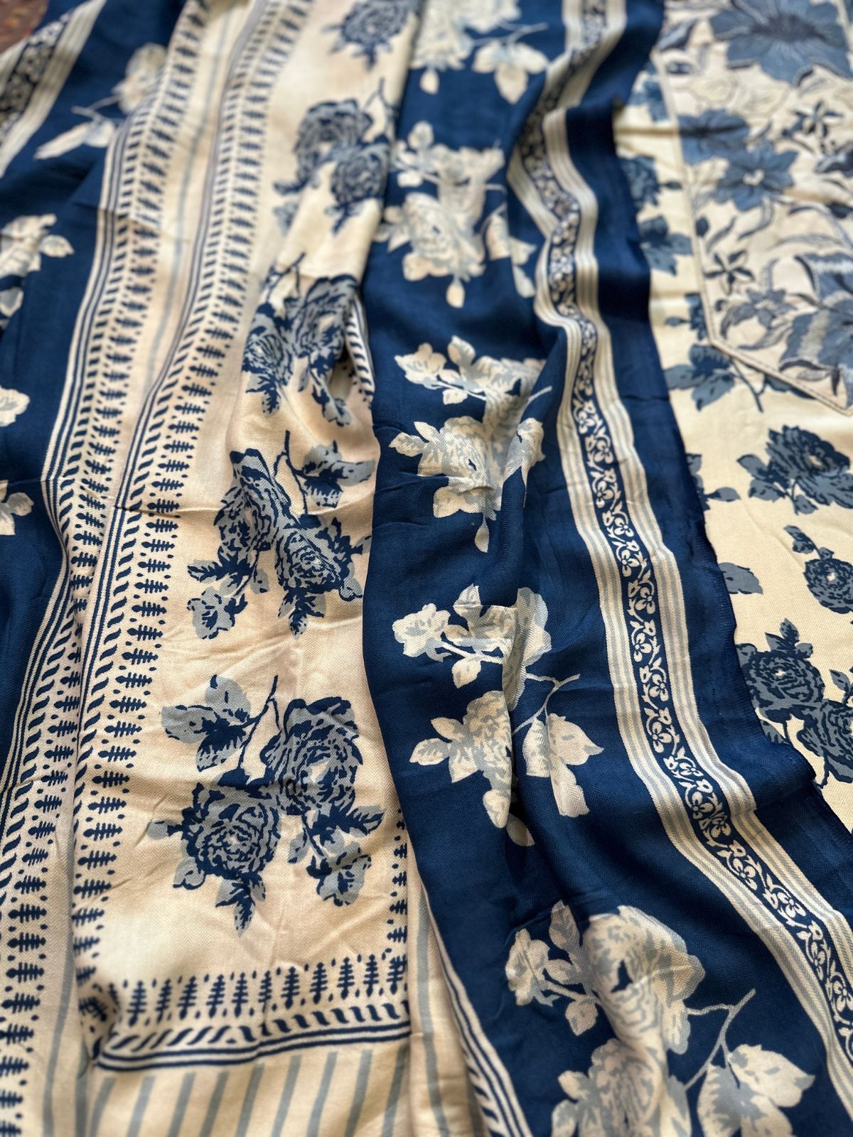 Spun Block Printed Unstitched Set