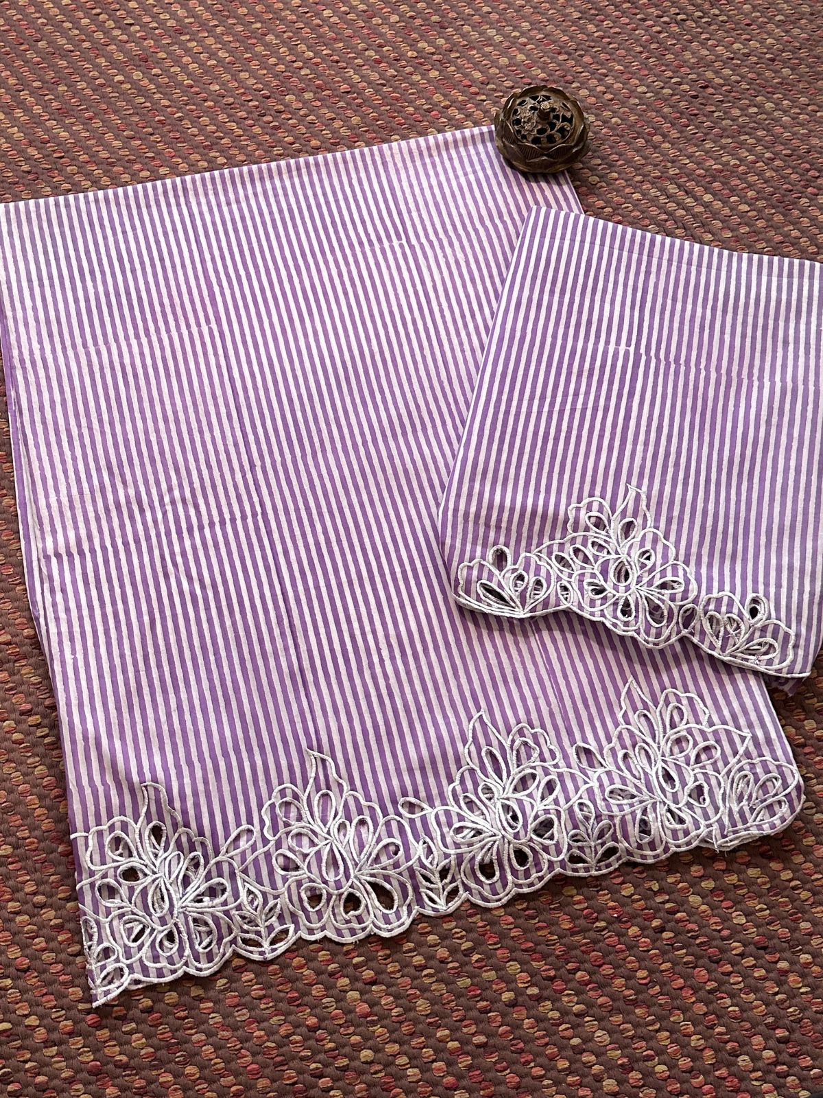 Cutwork Pure Cotton Handblocked Coord Set