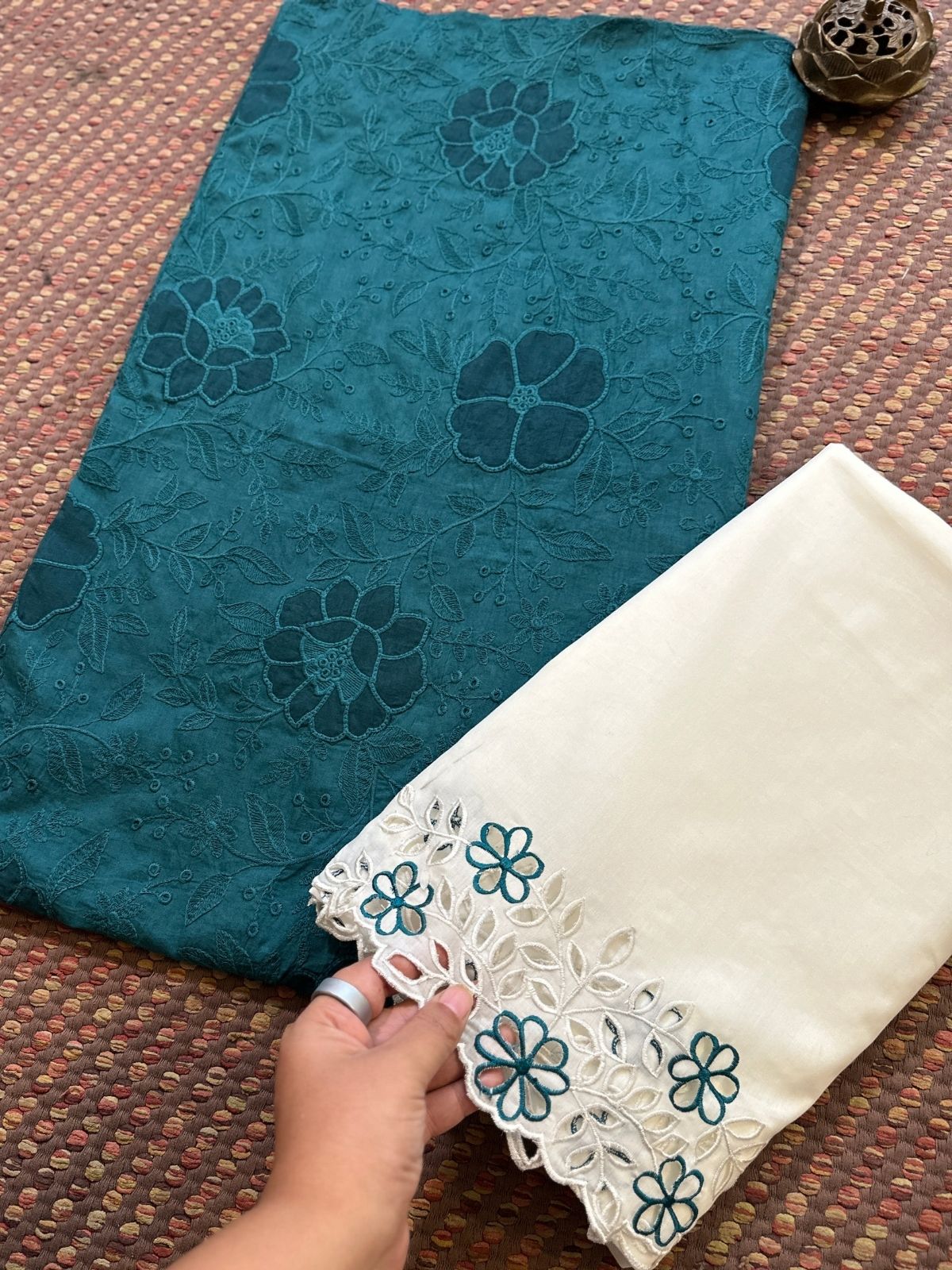 Premium Cotton Embroidered Unstitched Set