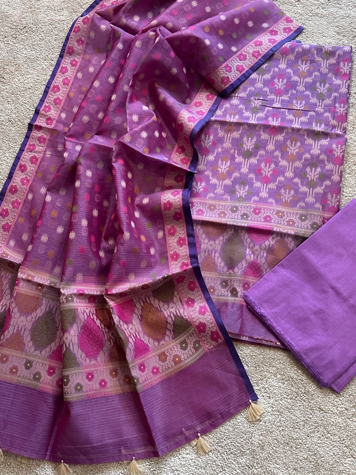 Jamuni- Jamdani Cotton Unstitched Set