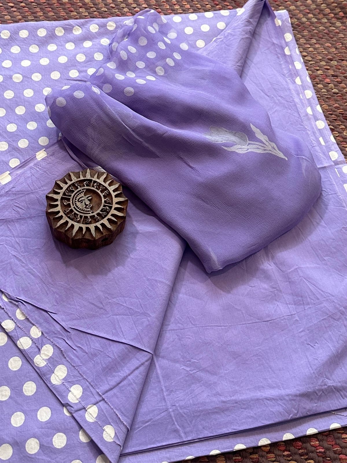 Pure Cotton Unstitched Set with Chiffon Dupatta