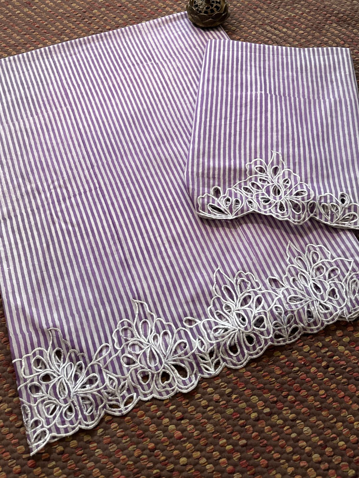 Cutwork Pure Cotton Handblocked Coord Set