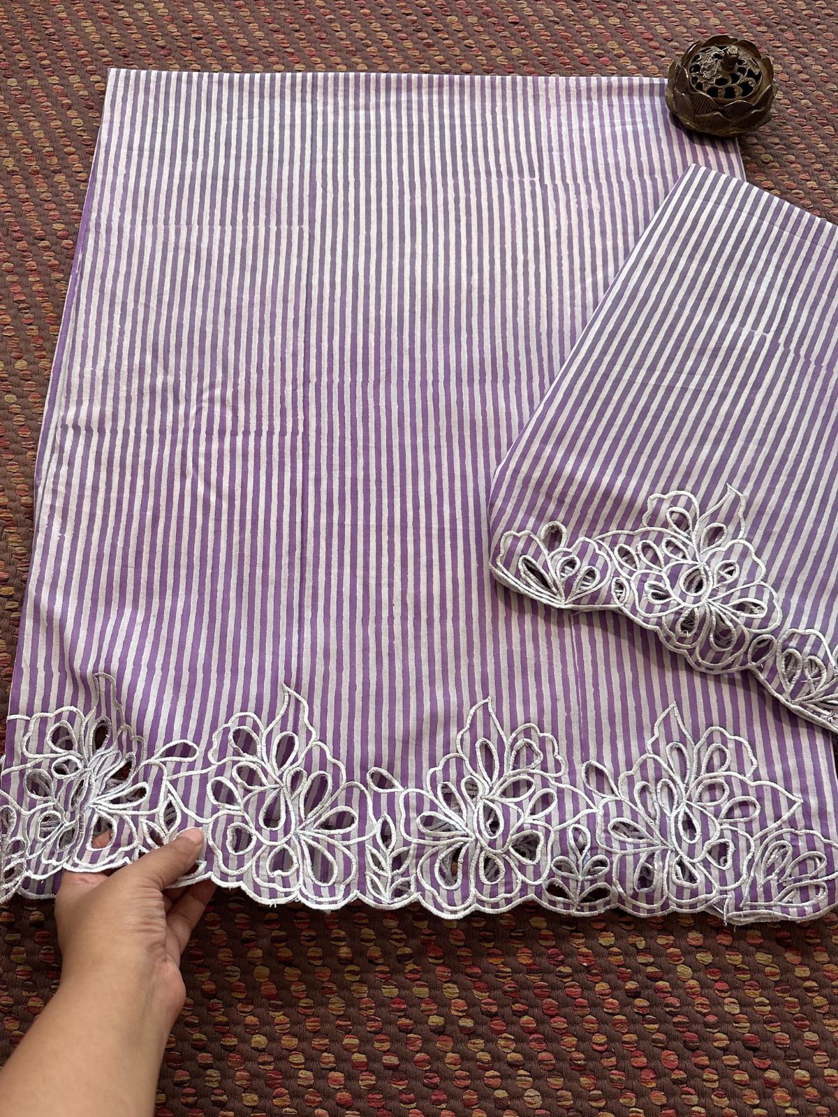 Cutwork Pure Cotton Handblocked Coord Set