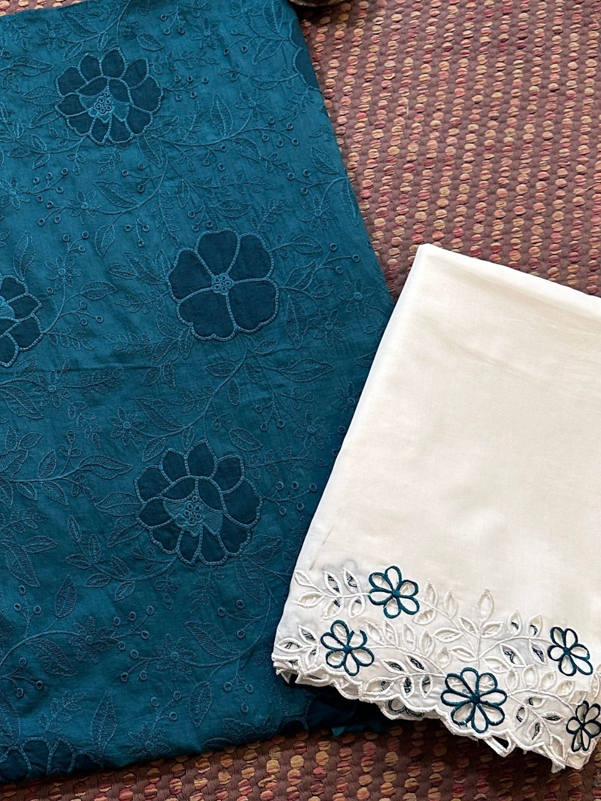 Premium Cotton Embroidered Unstitched Set