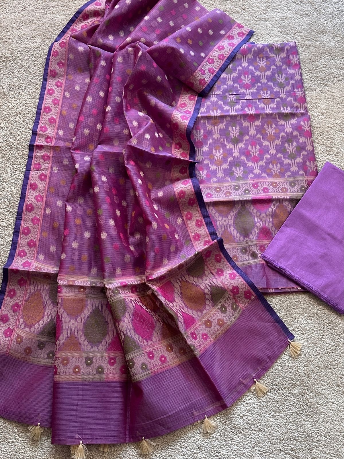 Jamuni- Jamdani Cotton Unstitched Set