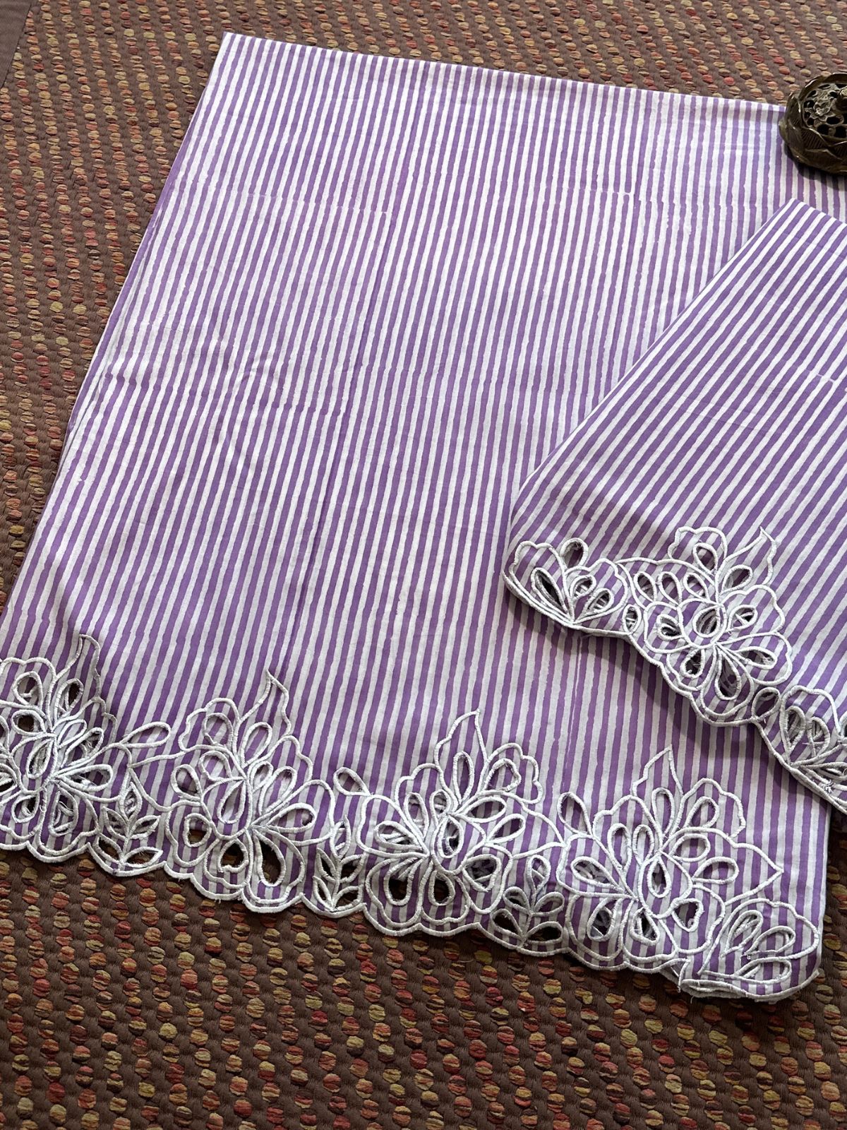 Cutwork Pure Cotton Handblocked Coord Set