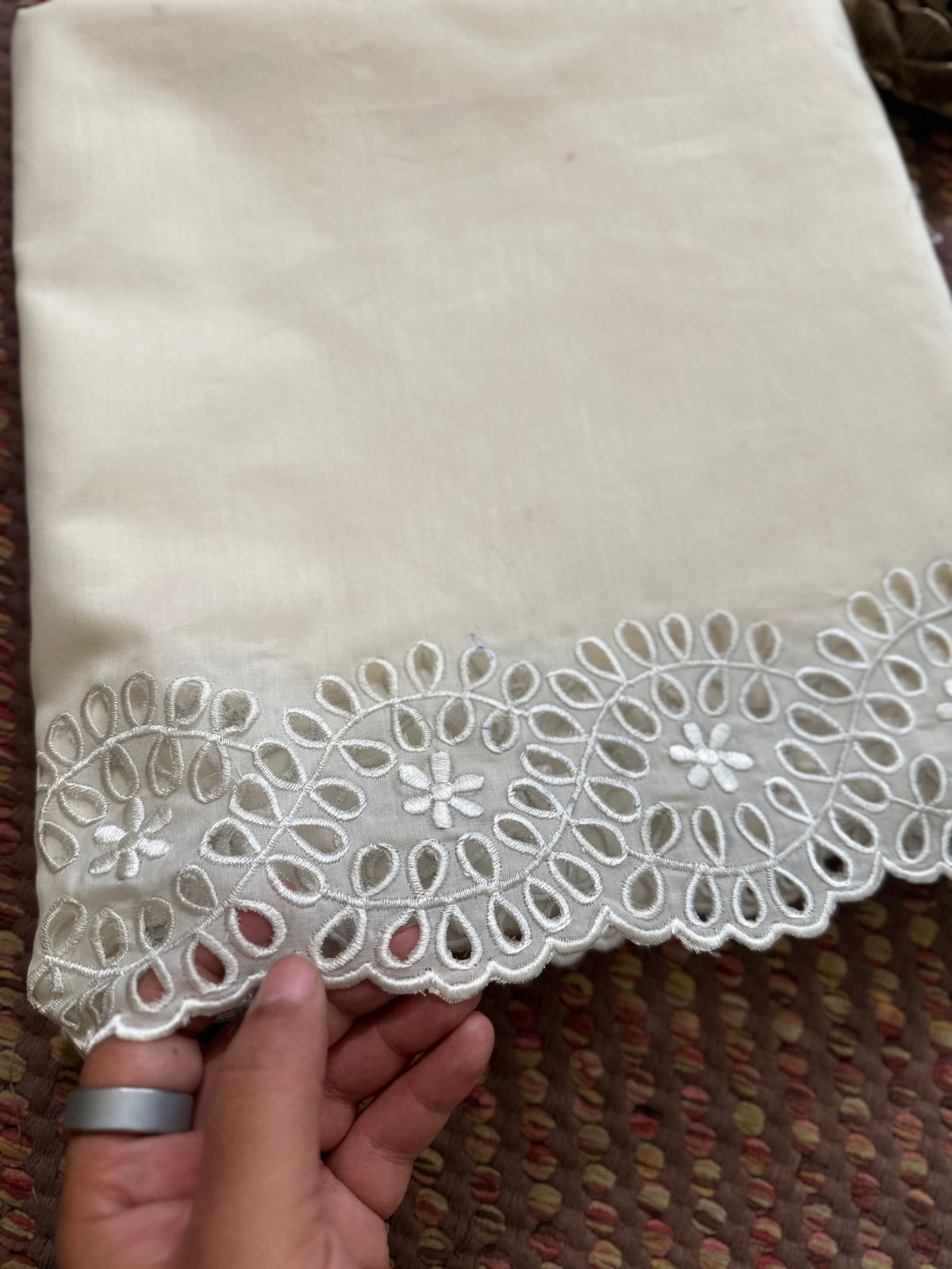 Bottom Wear Cutwork fabric- Off White