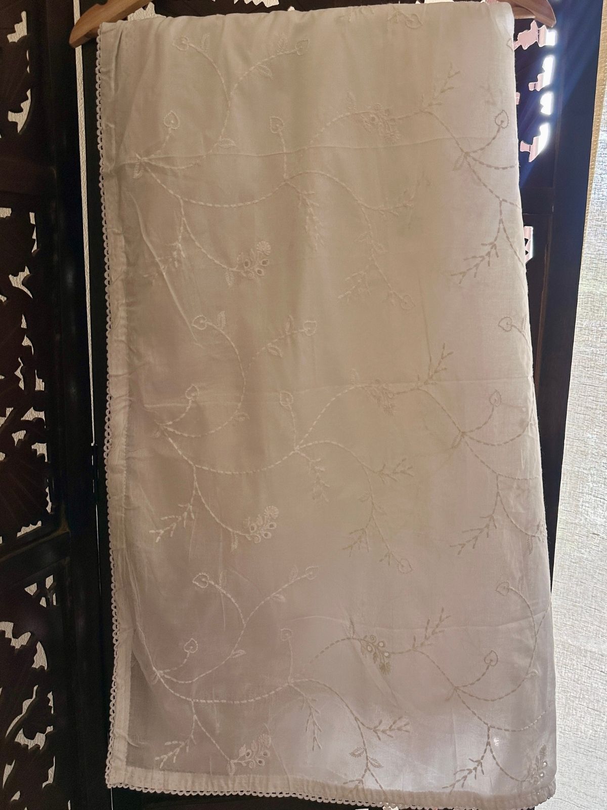 Pure Cotton Malmal Embroidered Dupatta