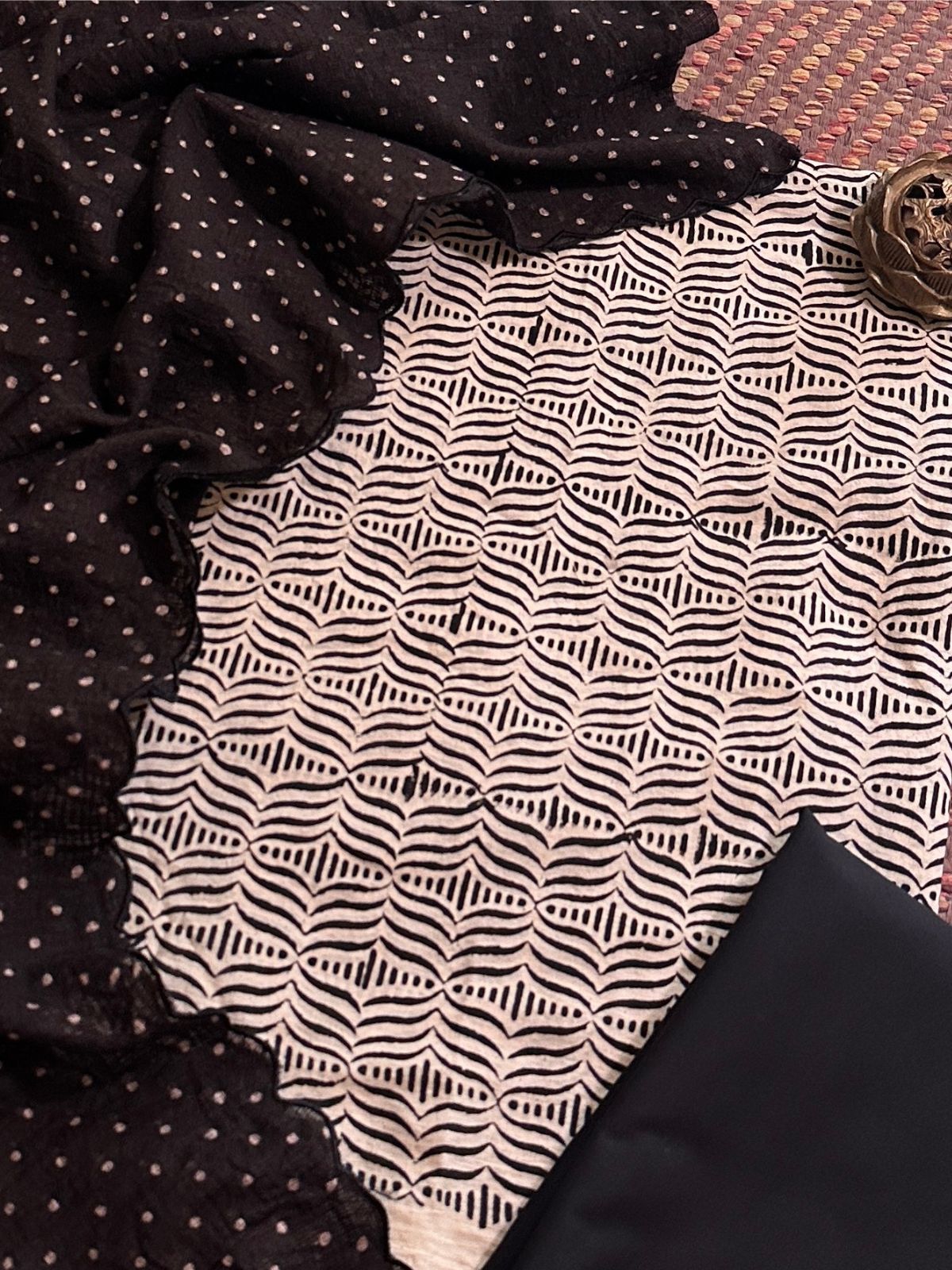 Ajrakh Cotton Malmal Unstitched Set