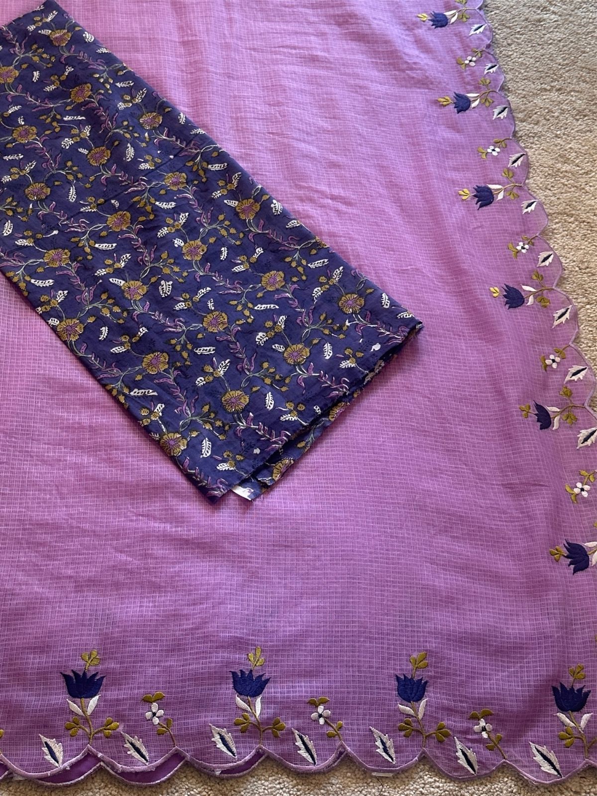 Purple Mist- Embroidered Saree