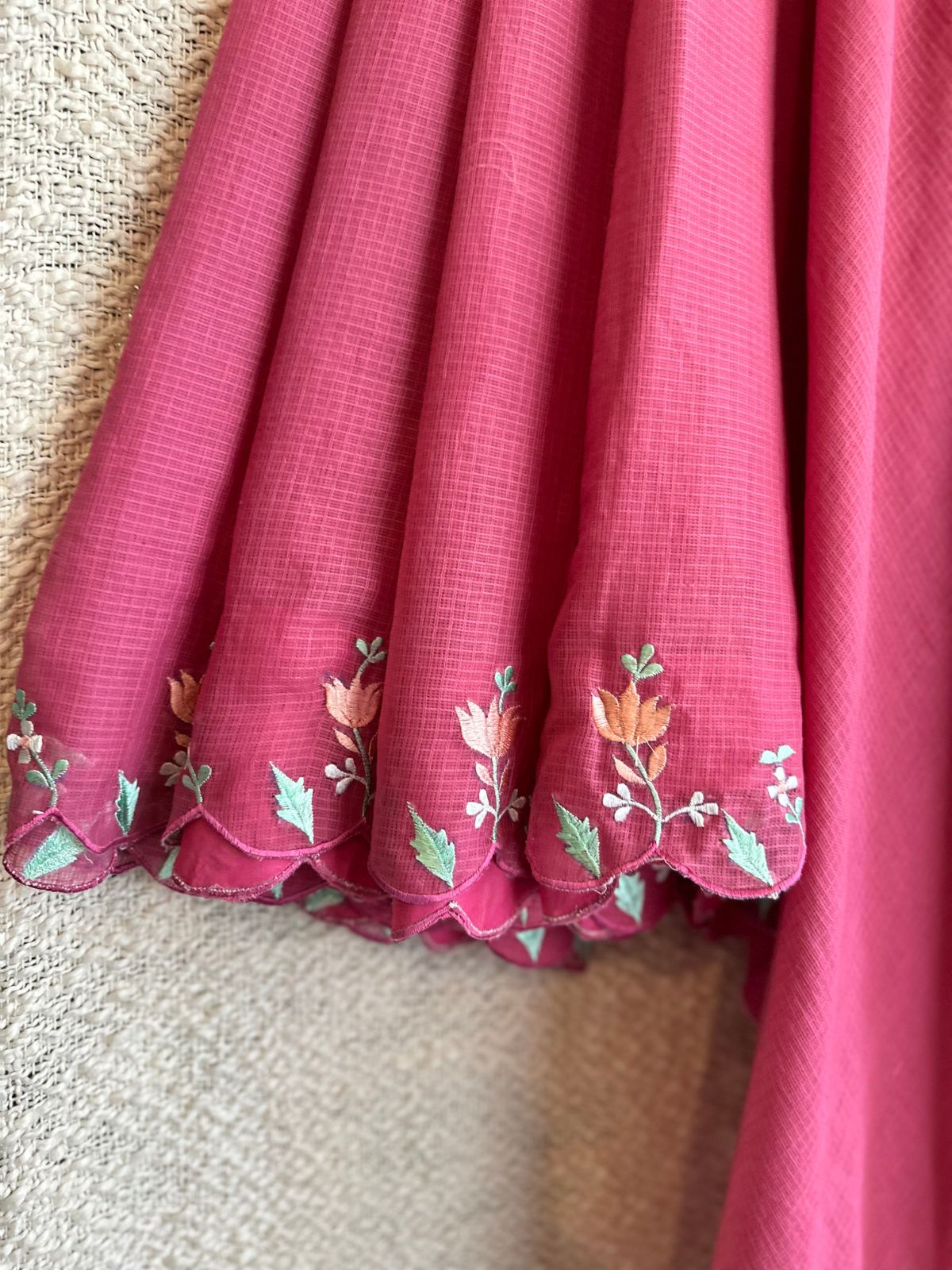 Kota Doria Embroidered Saree