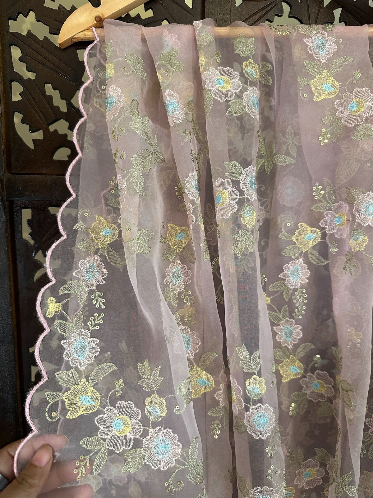 Premium Pure Organza Embroidered Dupatta