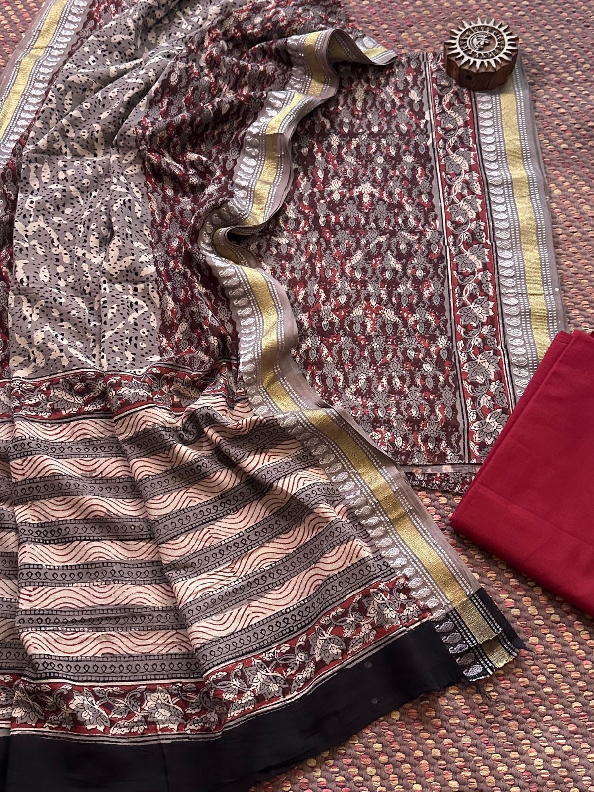 Pure Cotton Unstitched Set with Cotton Dupatta