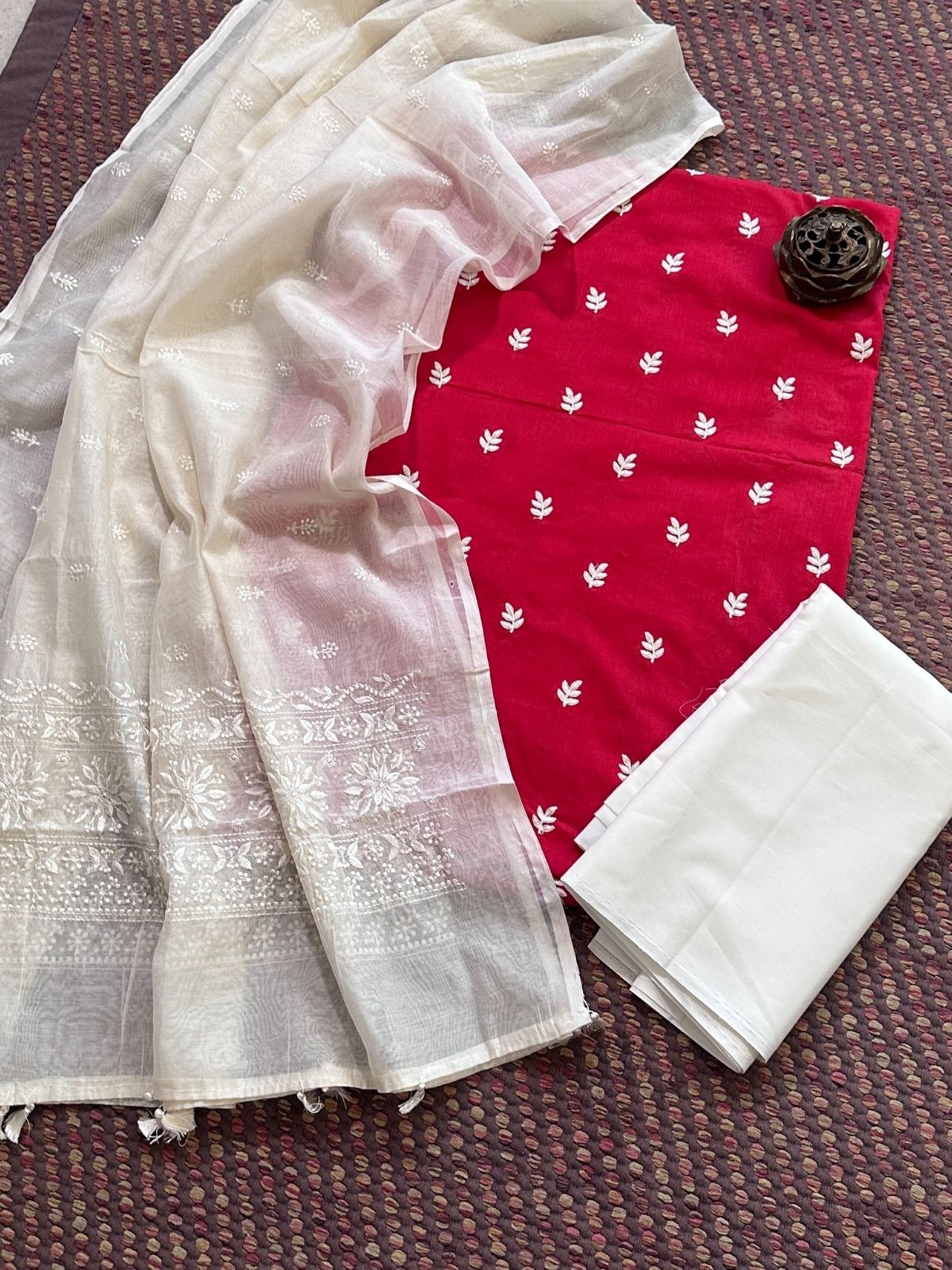 Premium Cotton malmal embroidered Unstitched Set