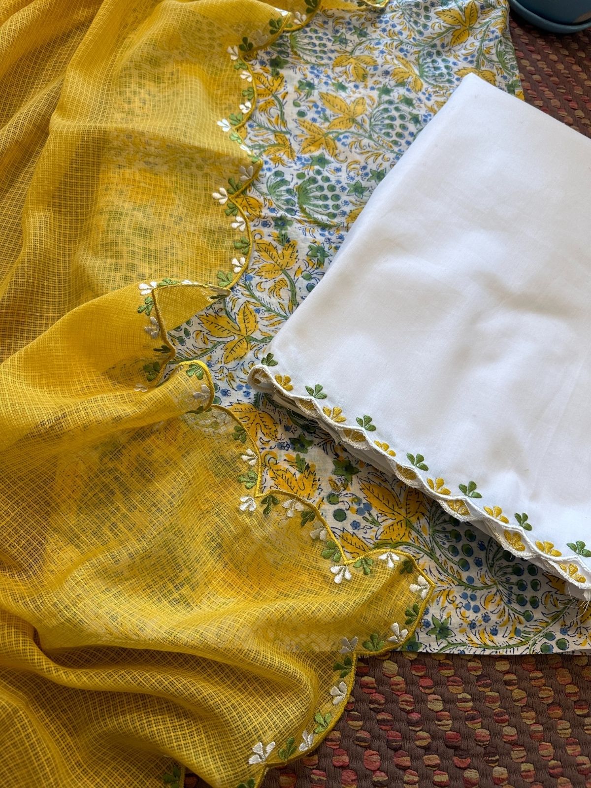 Pure Cotton Malmal with Embroidered Dupatta & Bottom