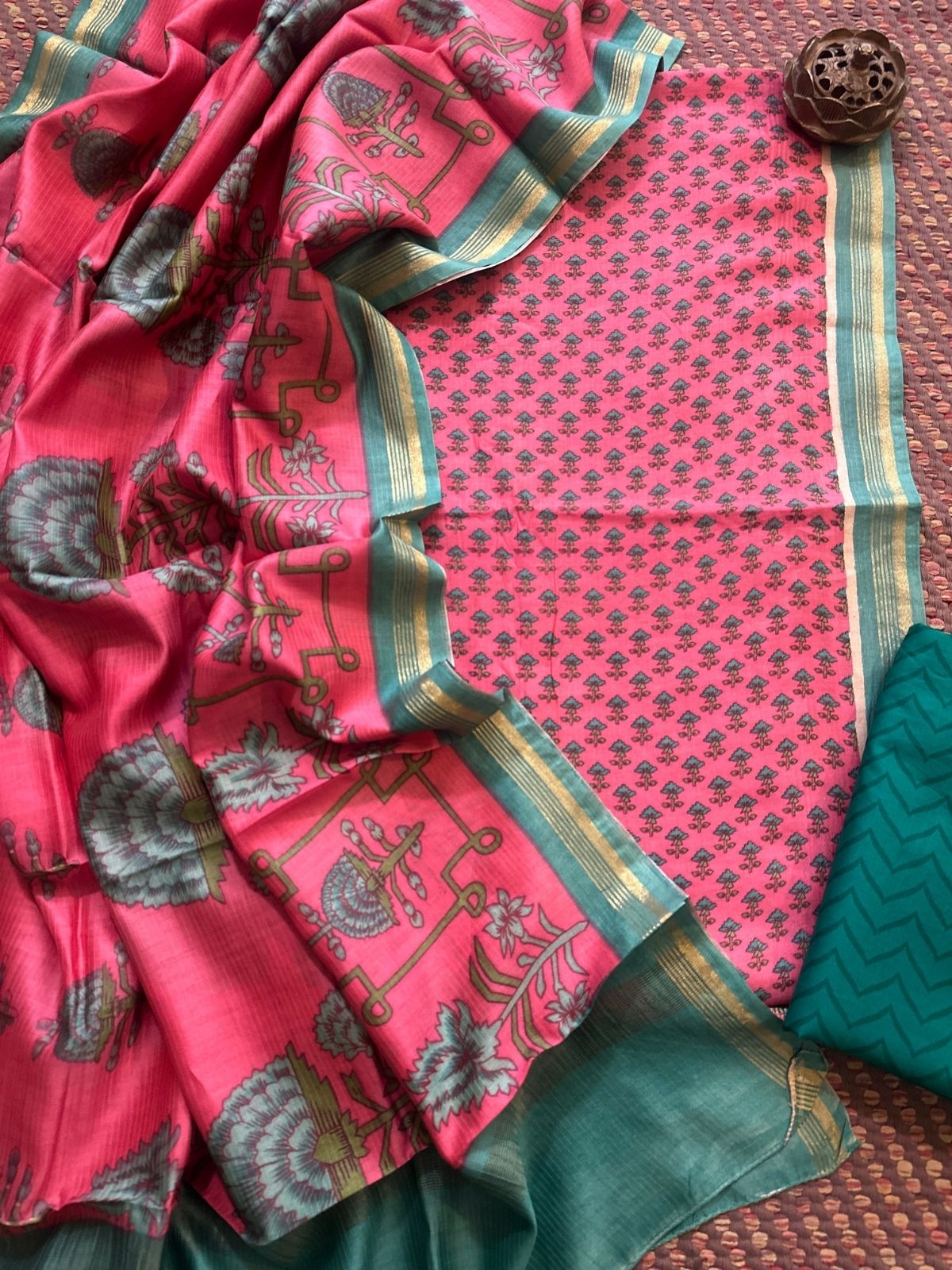 Maheshwari Silk Cotton Handblocked Set