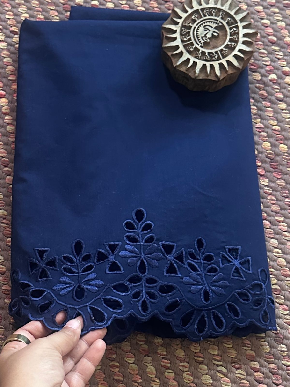Bottom Wear Fabric with Cutwork Embroidery
