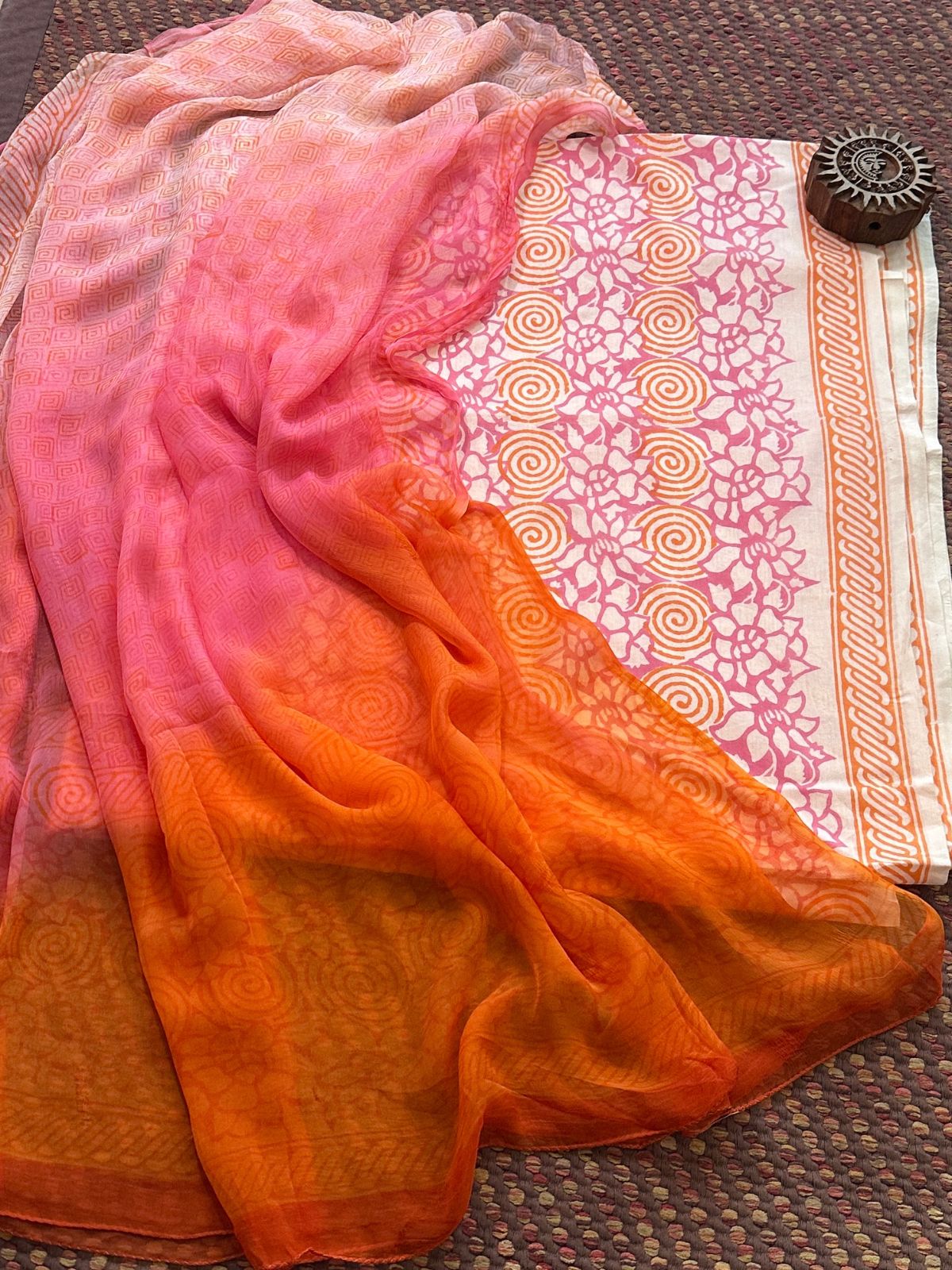 Pure Cotton Unstitched Set with pure chiffon Dupatta