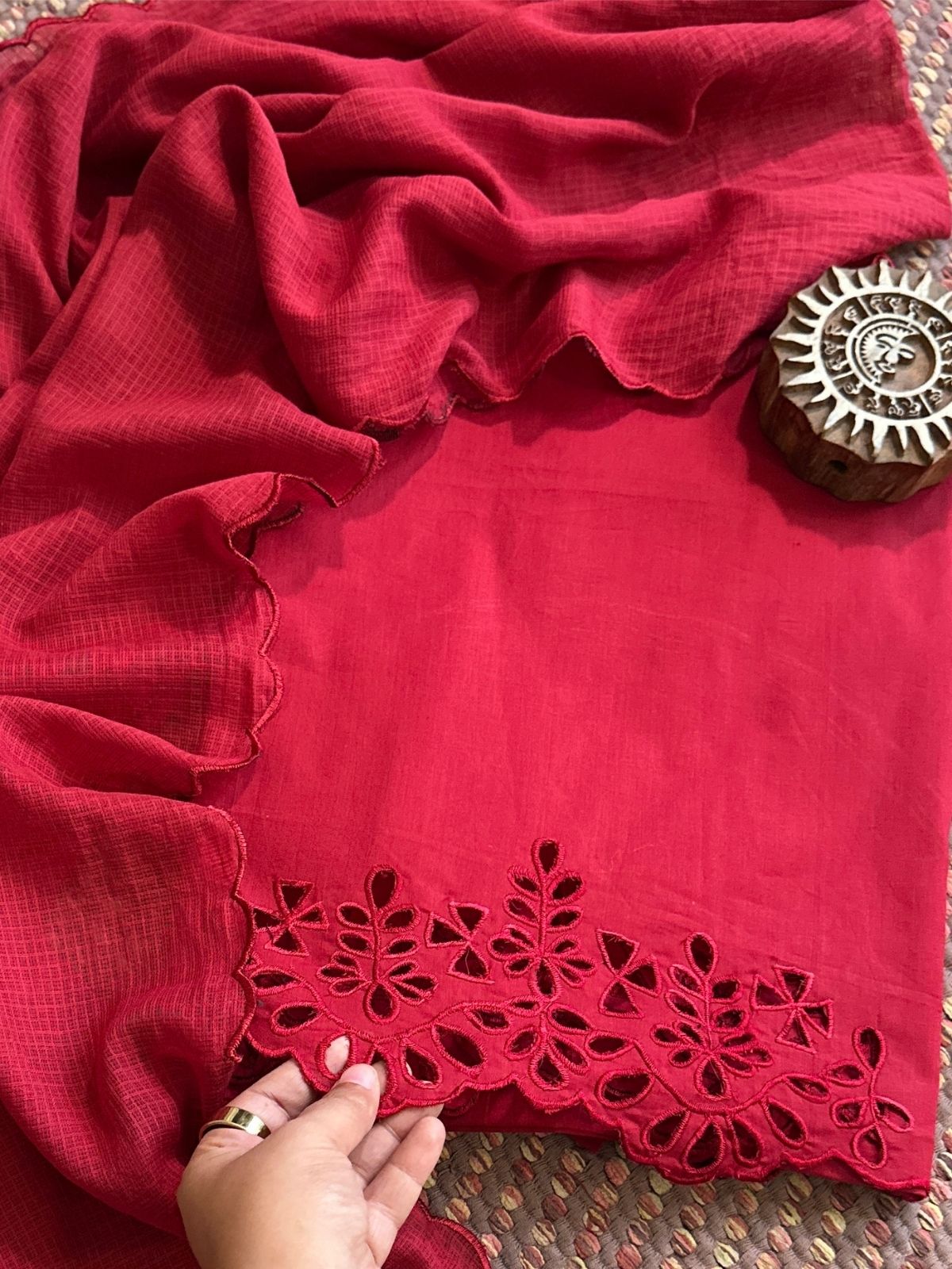 Bottom Wear Fabric with Cutwork Embroidery & Dupatta Set