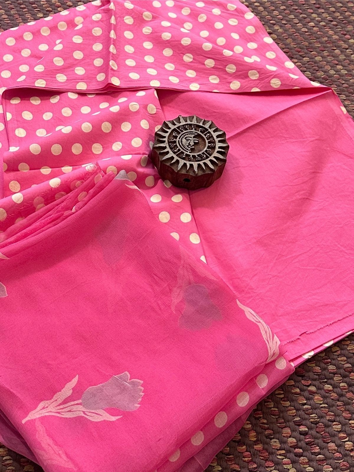 Pure Cotton Unstitched Set with Chiffon Dupatta