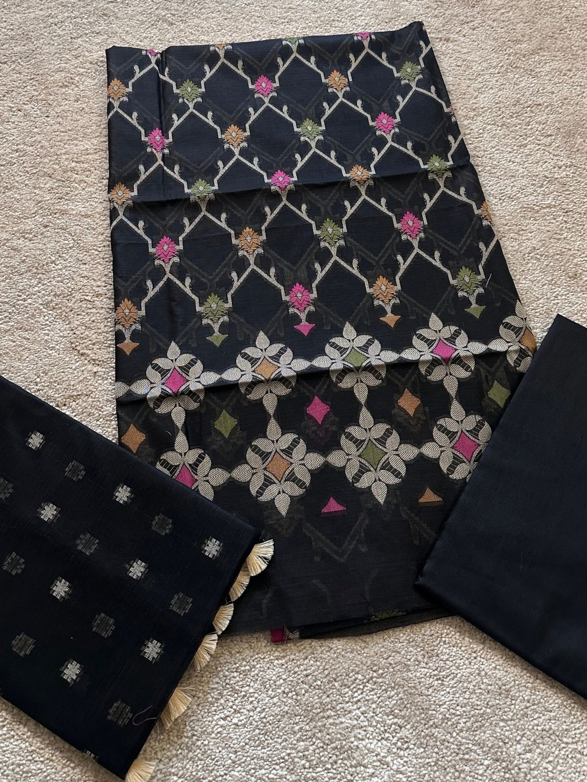 Kaashni- Jamdani Cotton Unstitched Set