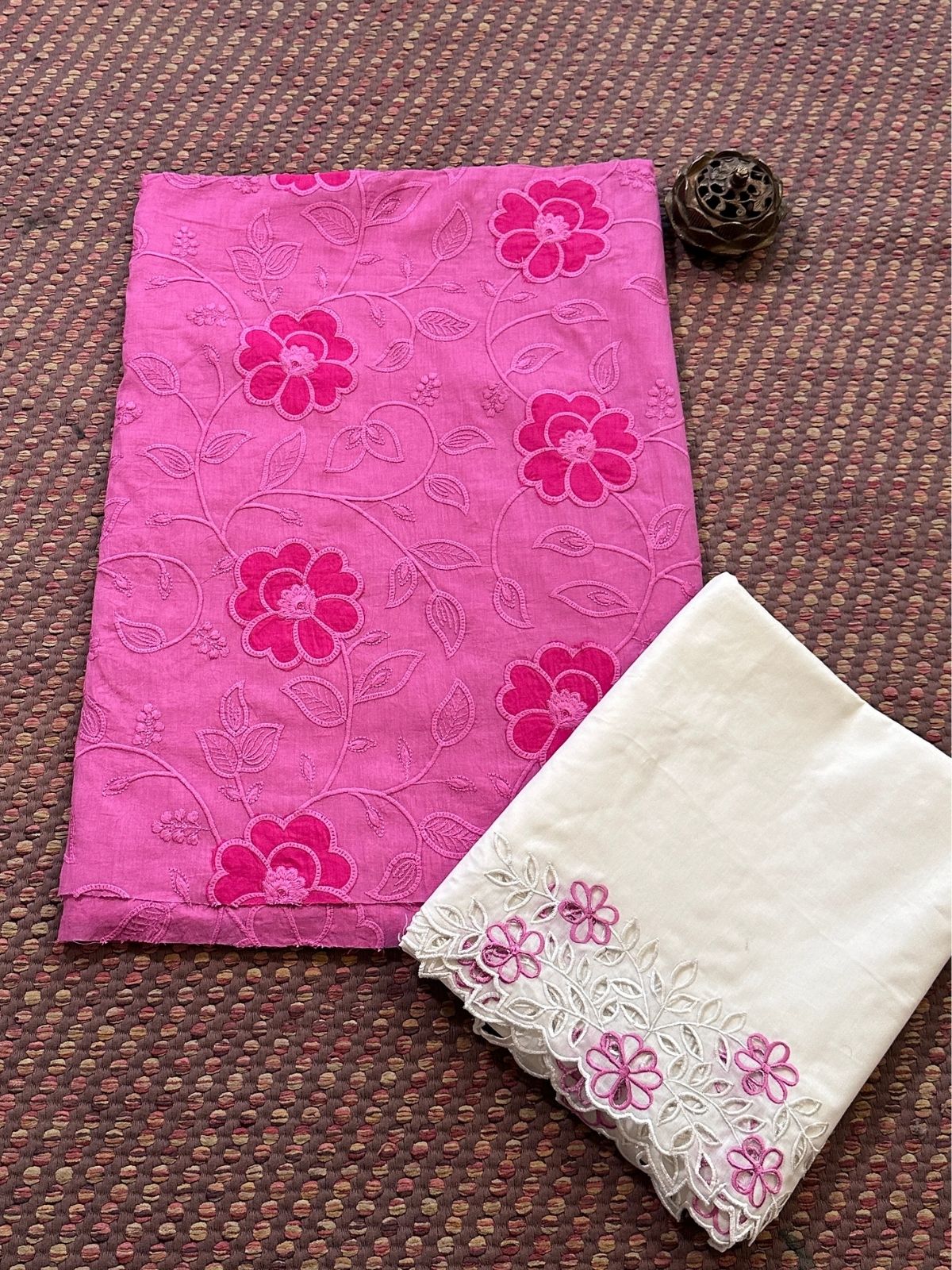 Premium Cotton Embroidered Unstitched Set