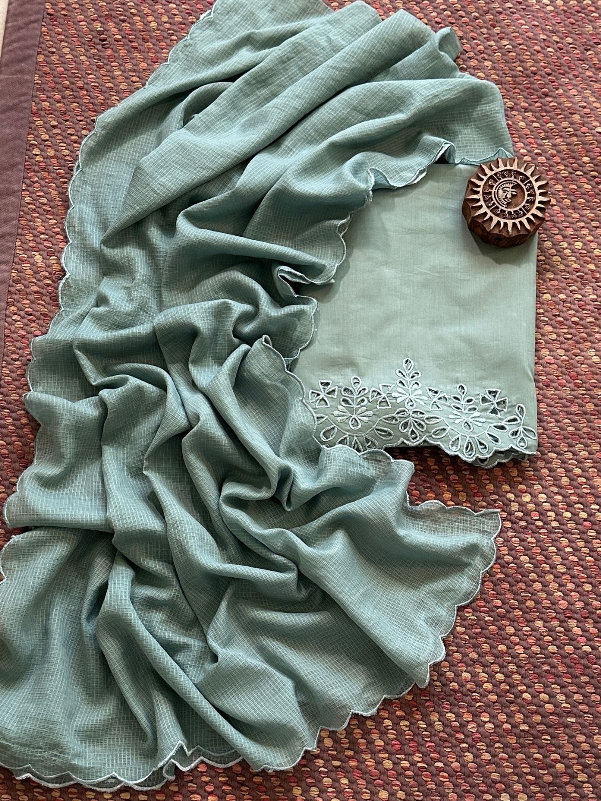 Bottom Wear Fabric with Cutwork Embroidery & Dupatta Set