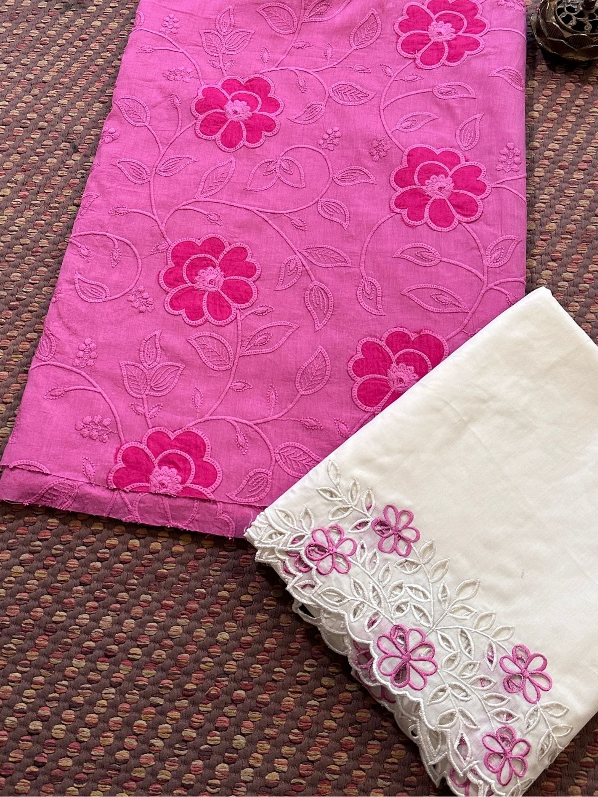 Premium Cotton Embroidered Unstitched Set