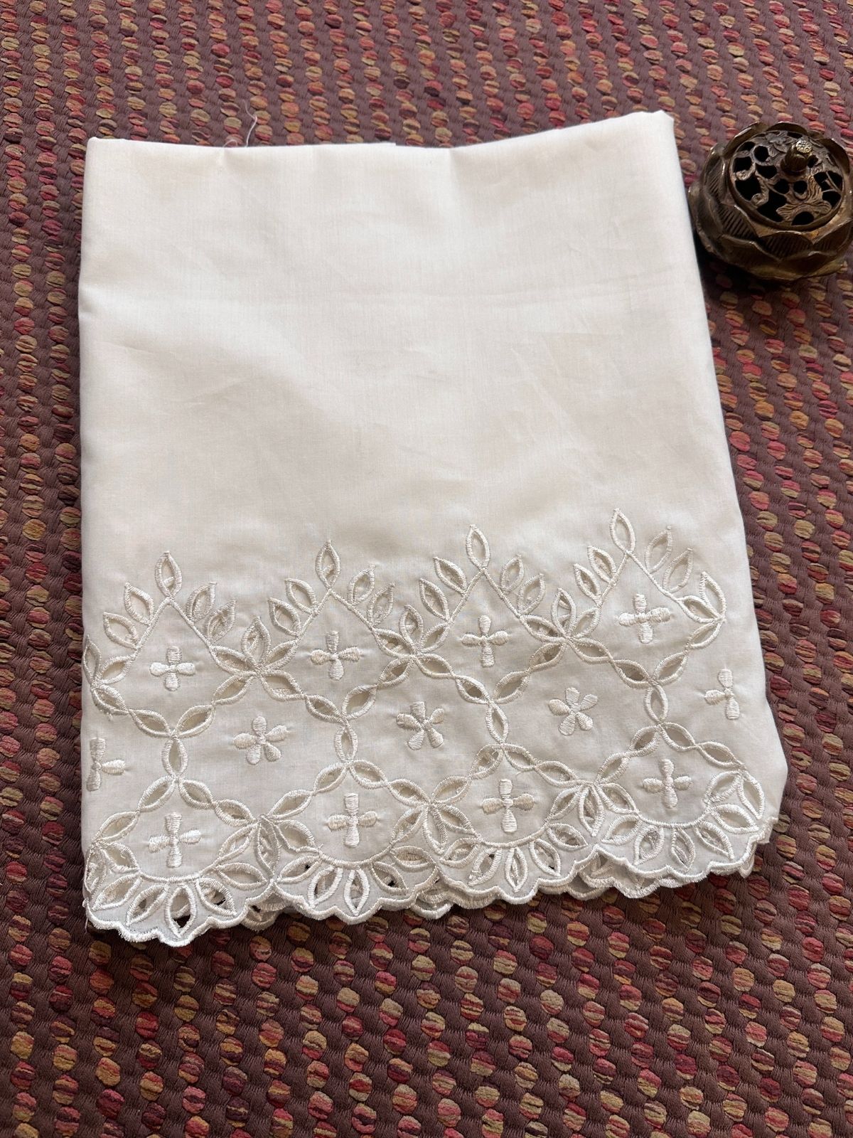 Bottom Wear Cutwork Fabric- Off White