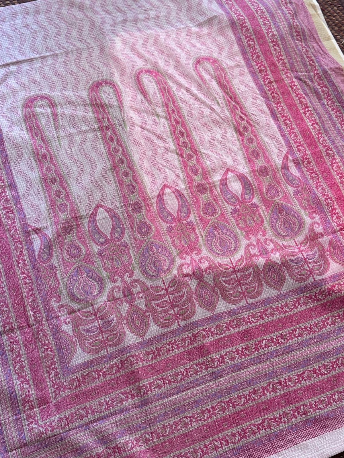 Pure Cotton Unstitched Set with Kota Dupatta