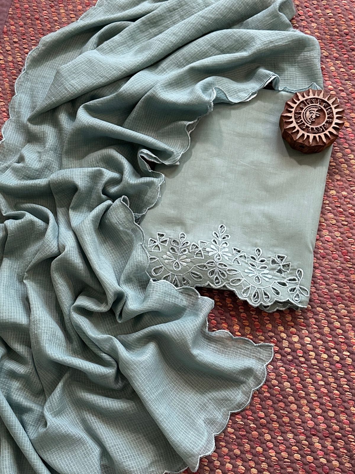 Bottom Wear Fabric with Cutwork Embroidery & Dupatta Set
