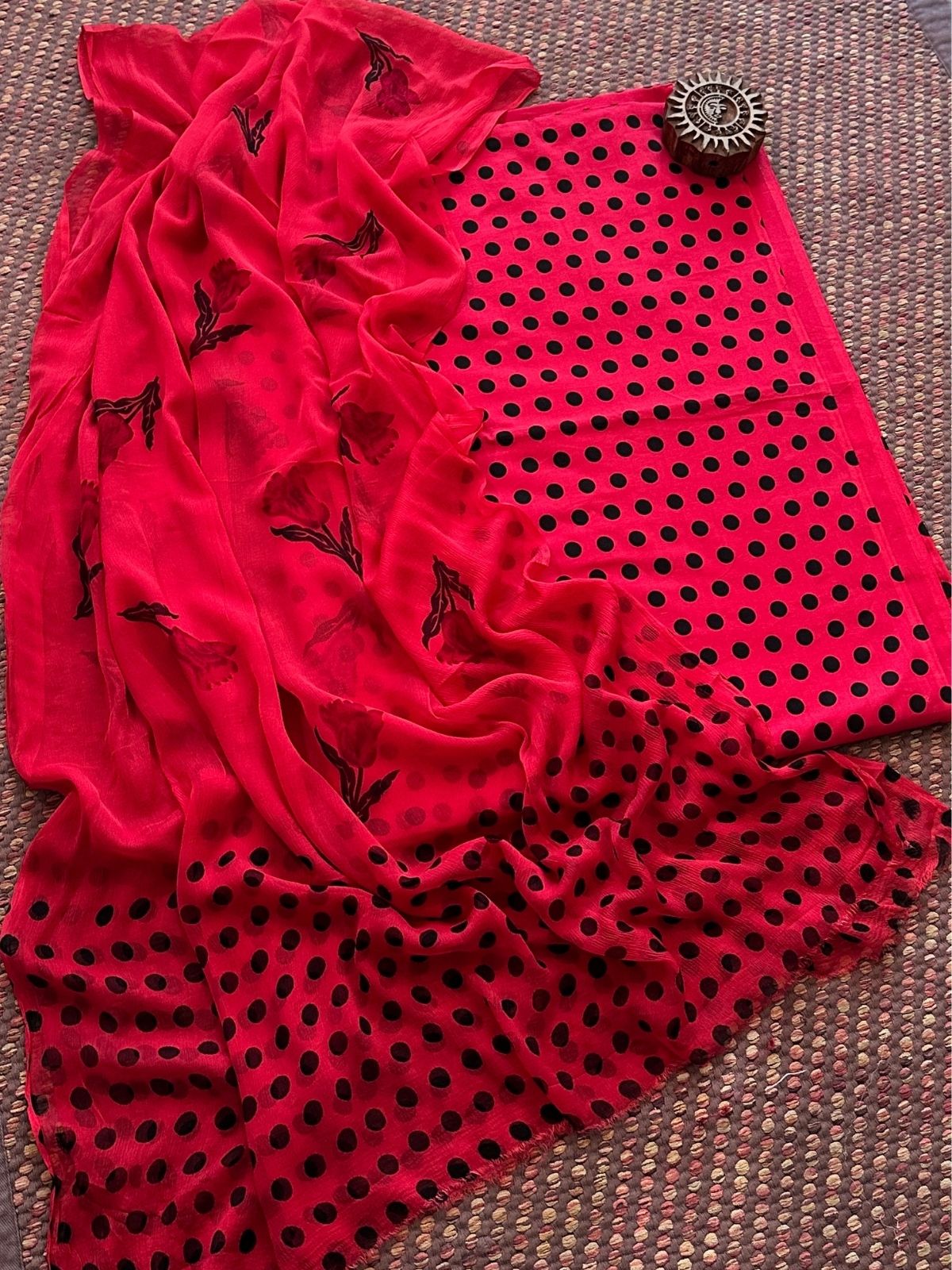 Pure Cotton Unstitched Set with Chiffon Dupatta