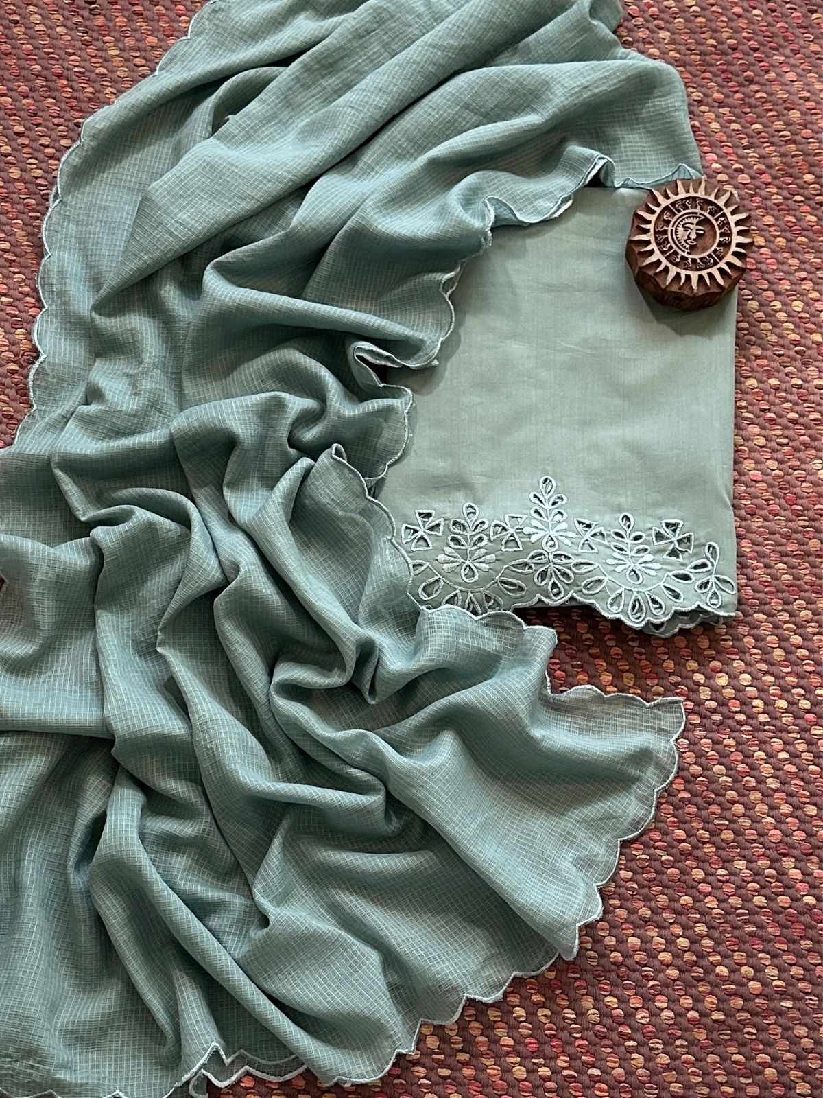 Bottom Wear Fabric with Cutwork Embroidery & Dupatta Set