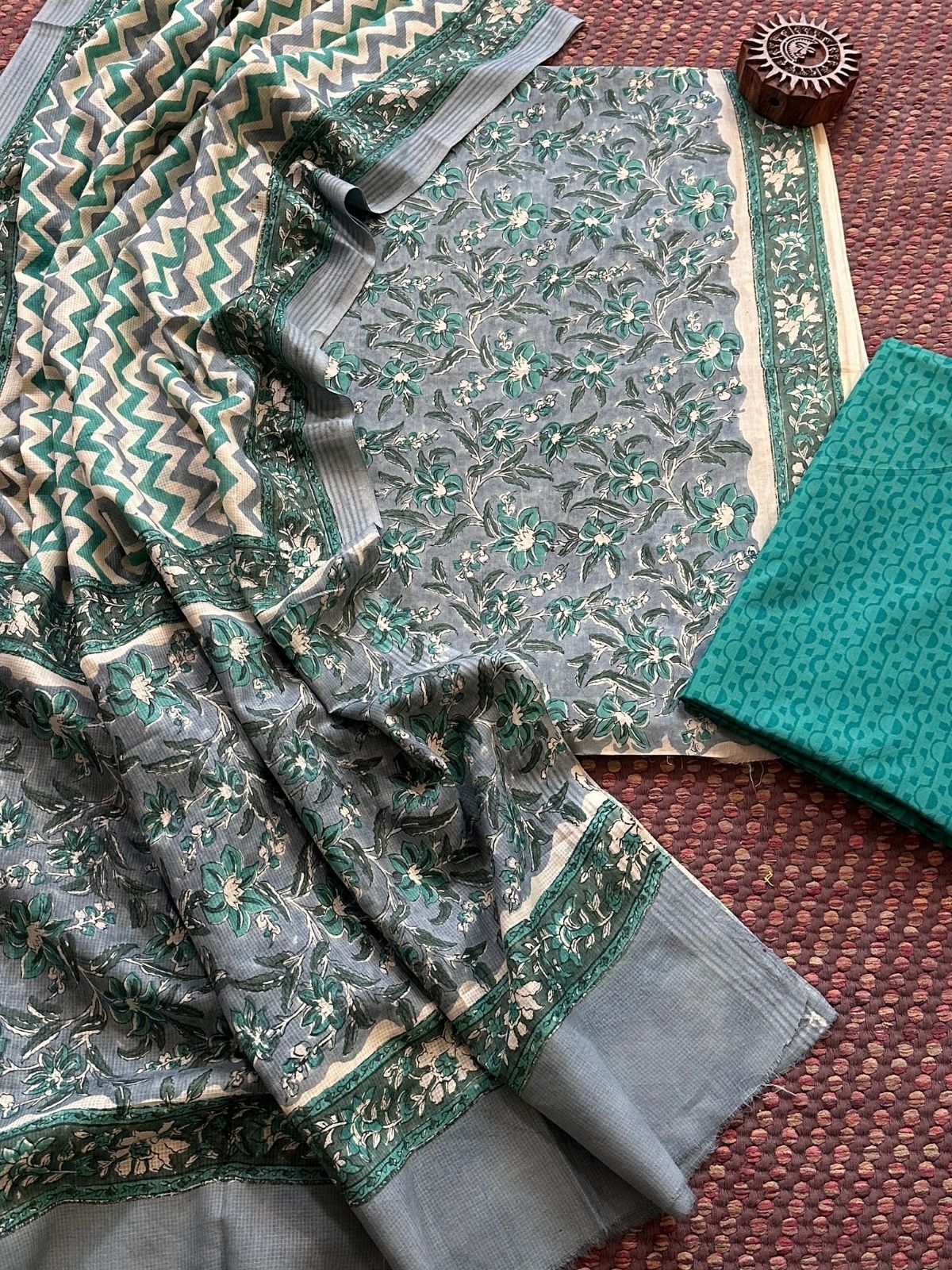 Pure Cotton Unstitched Set with Cotton Dupatta