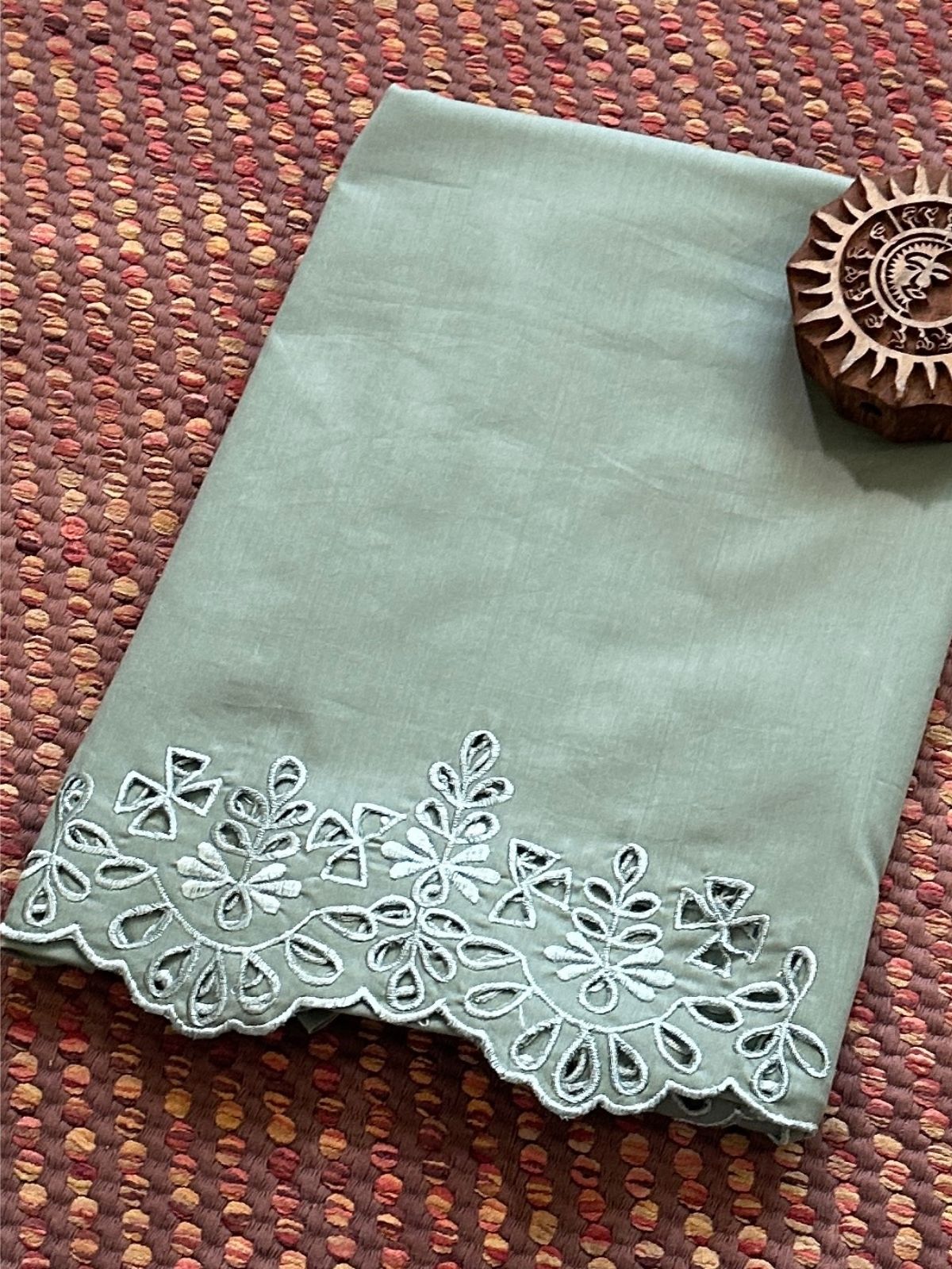 Bottom Wear Fabric with Cutwork Embroidery