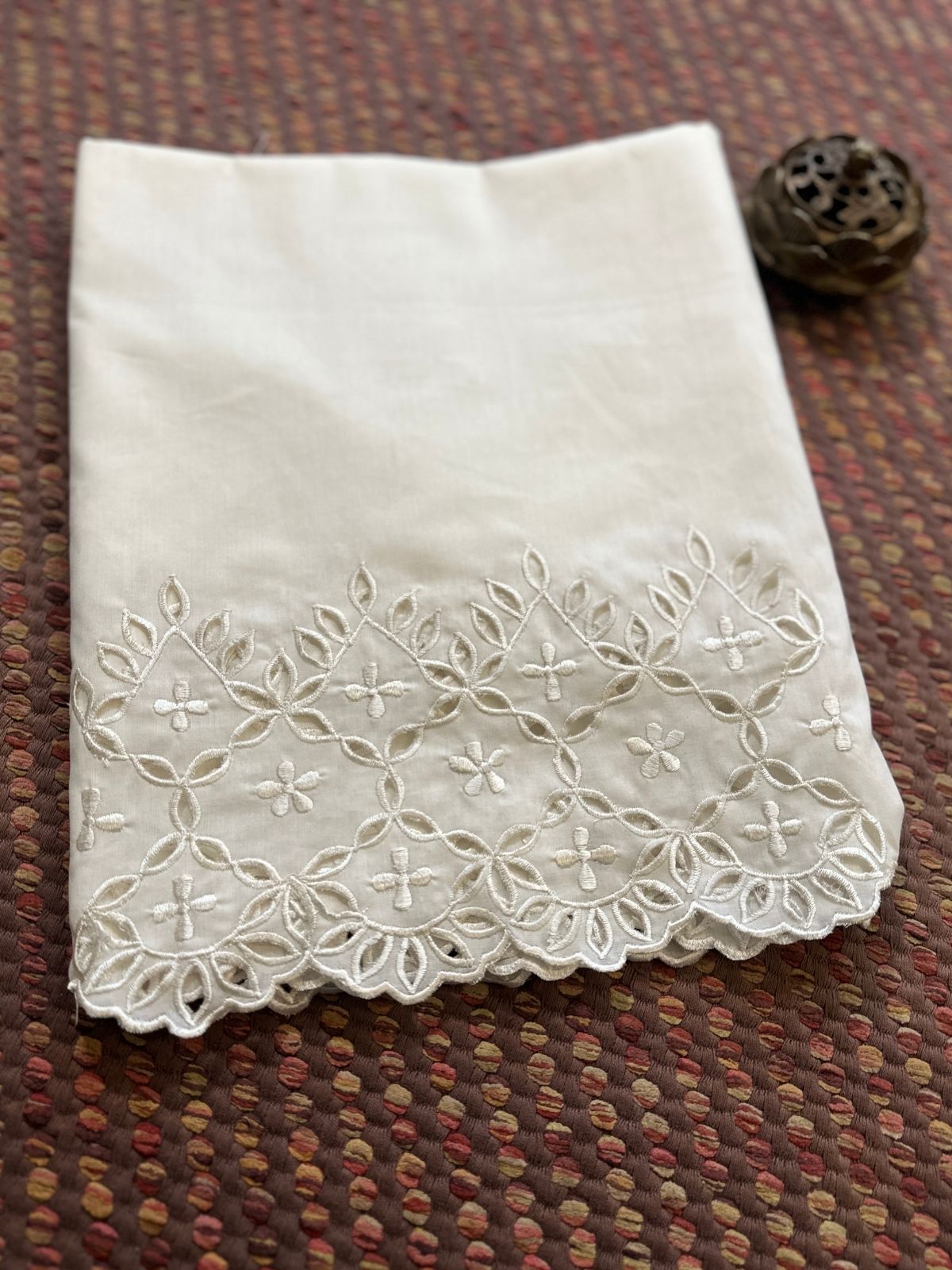 Bottom Wear Cutwork Fabric- Off White