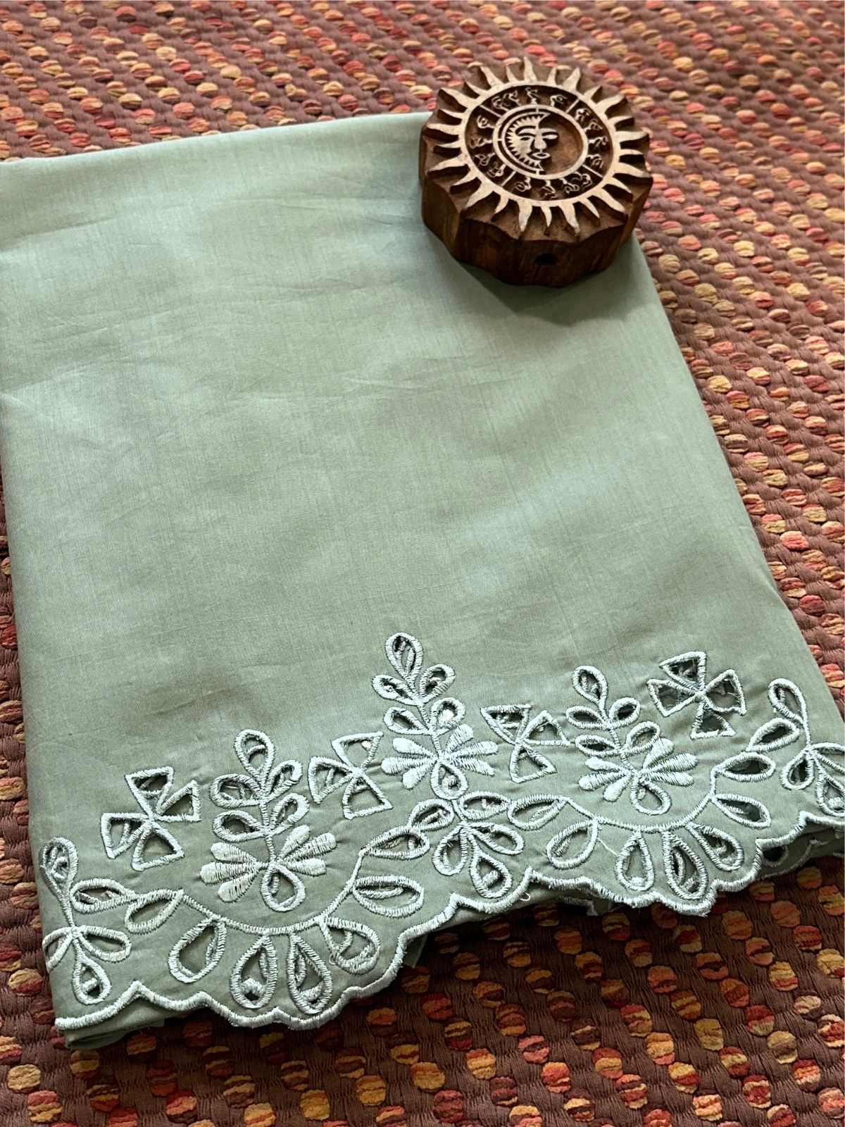 Bottom Wear Fabric with Cutwork Embroidery