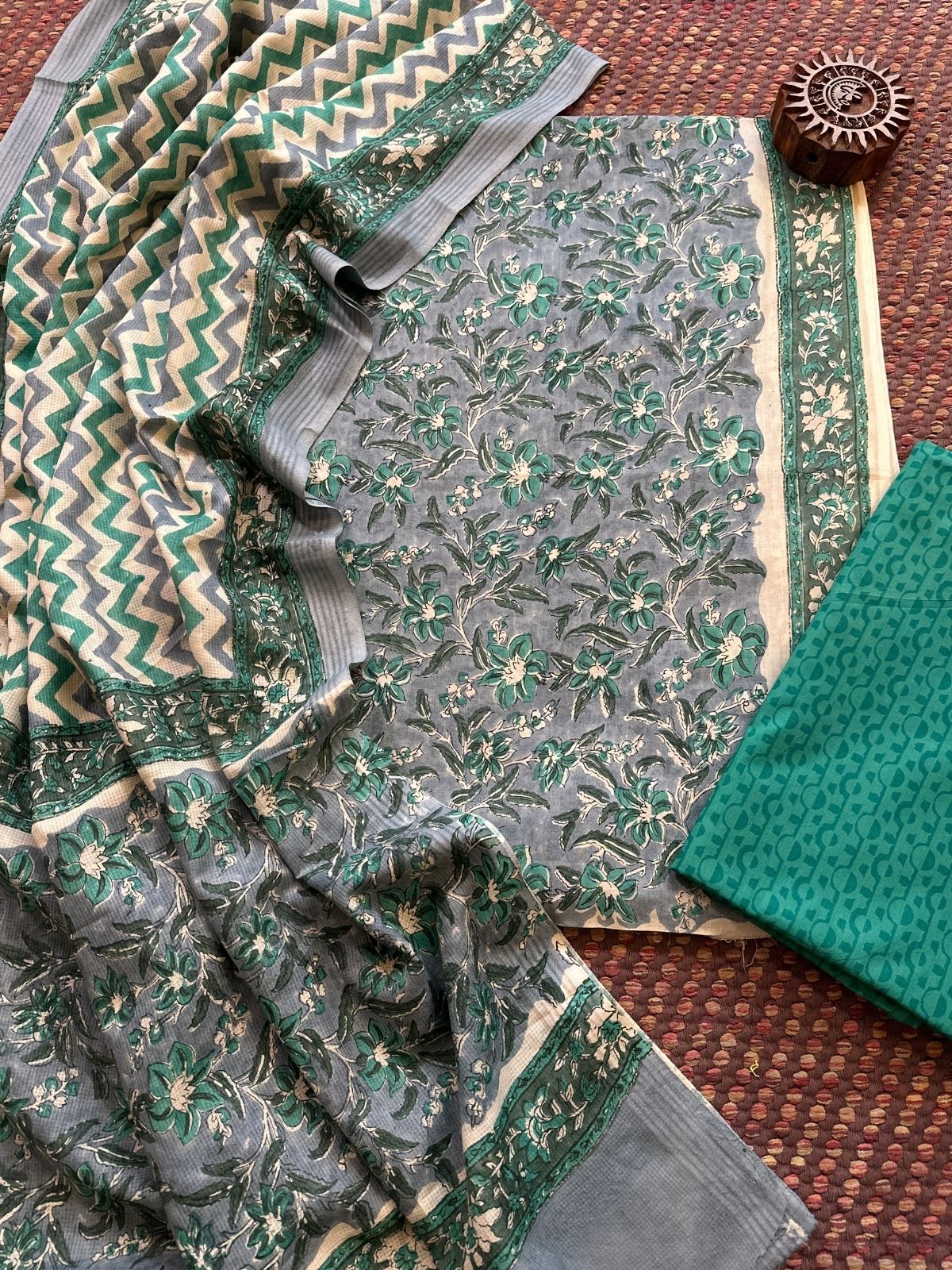 Pure Cotton Unstitched Set with Cotton Dupatta