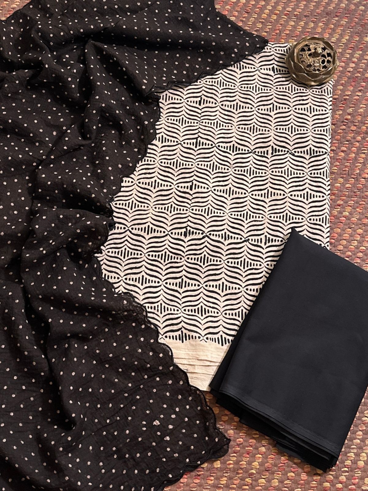 Ajrakh Cotton Malmal Unstitched Set