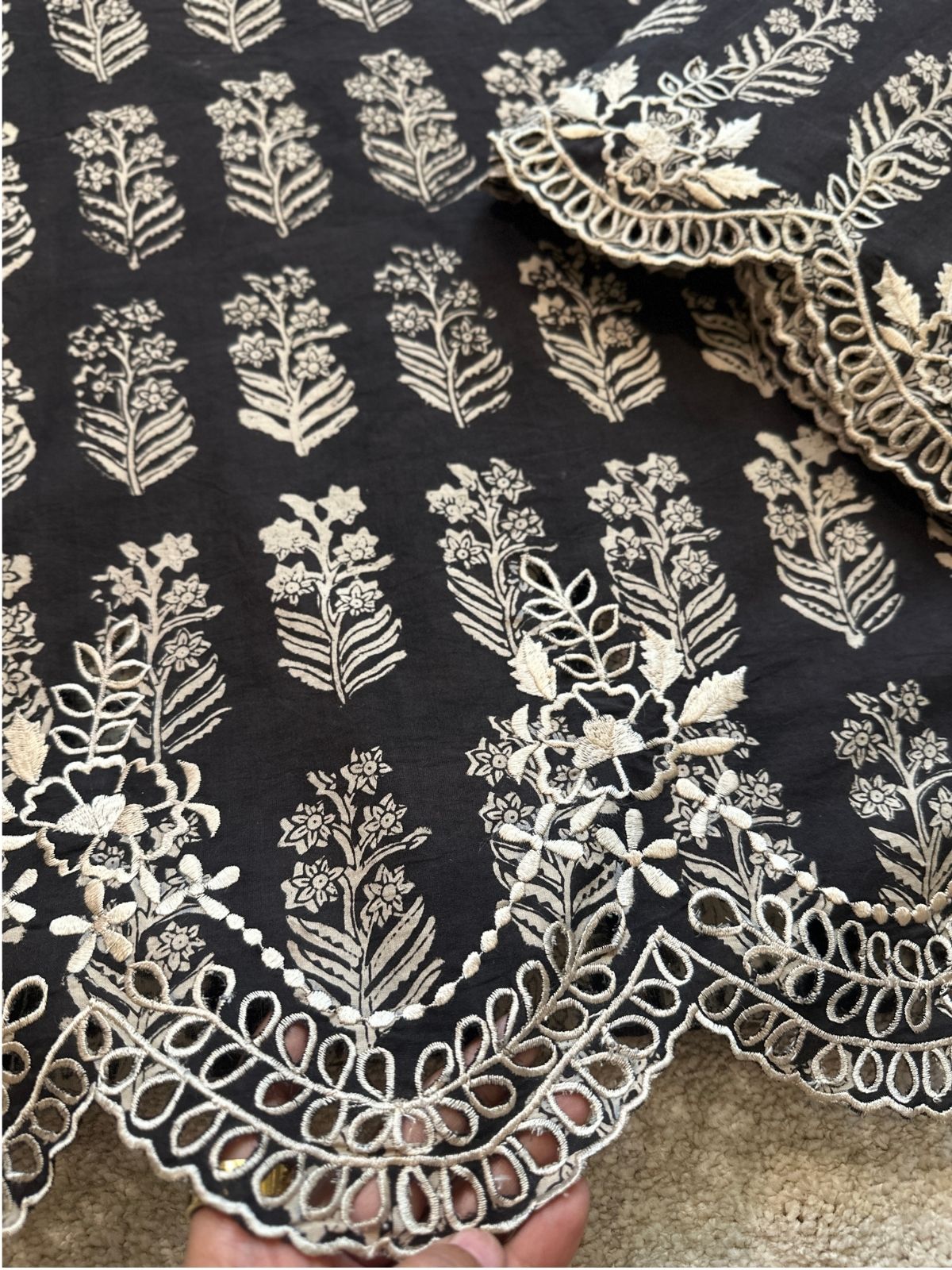 Noir- Coord Set with Cutwork Embroidery